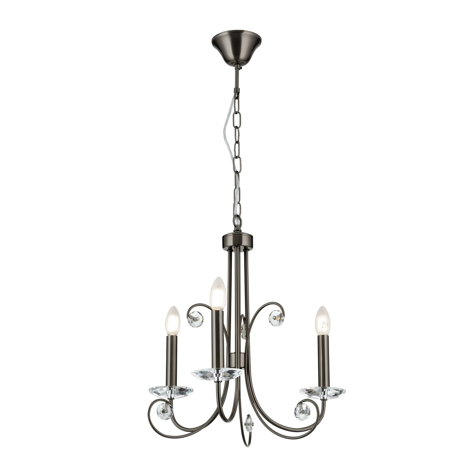 Kristalni luster ARIANE, 3 izvora svetla, tamni nikl - 7