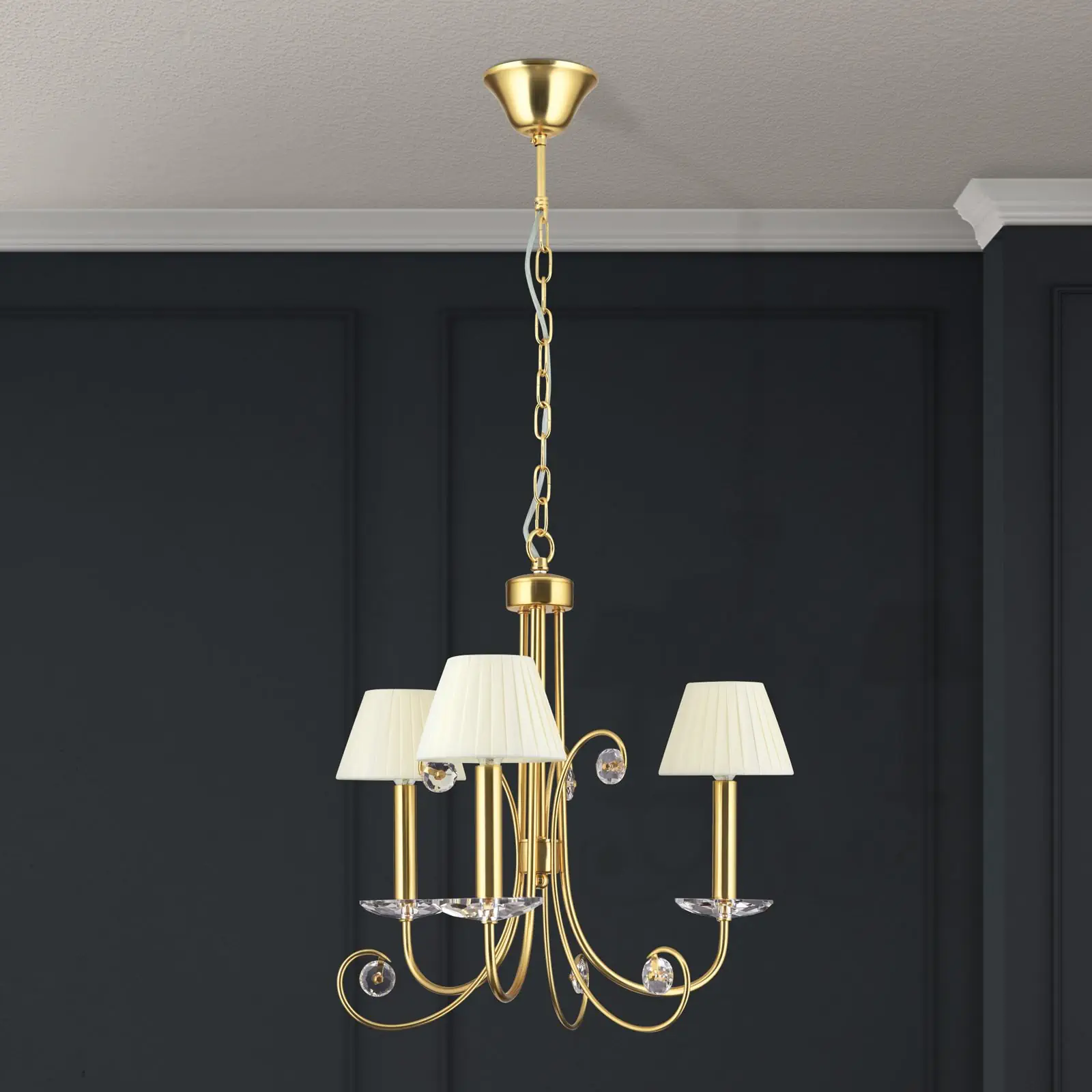 Kristalni luster ARIANE, 3 izvora svetla, mat zlato - 6