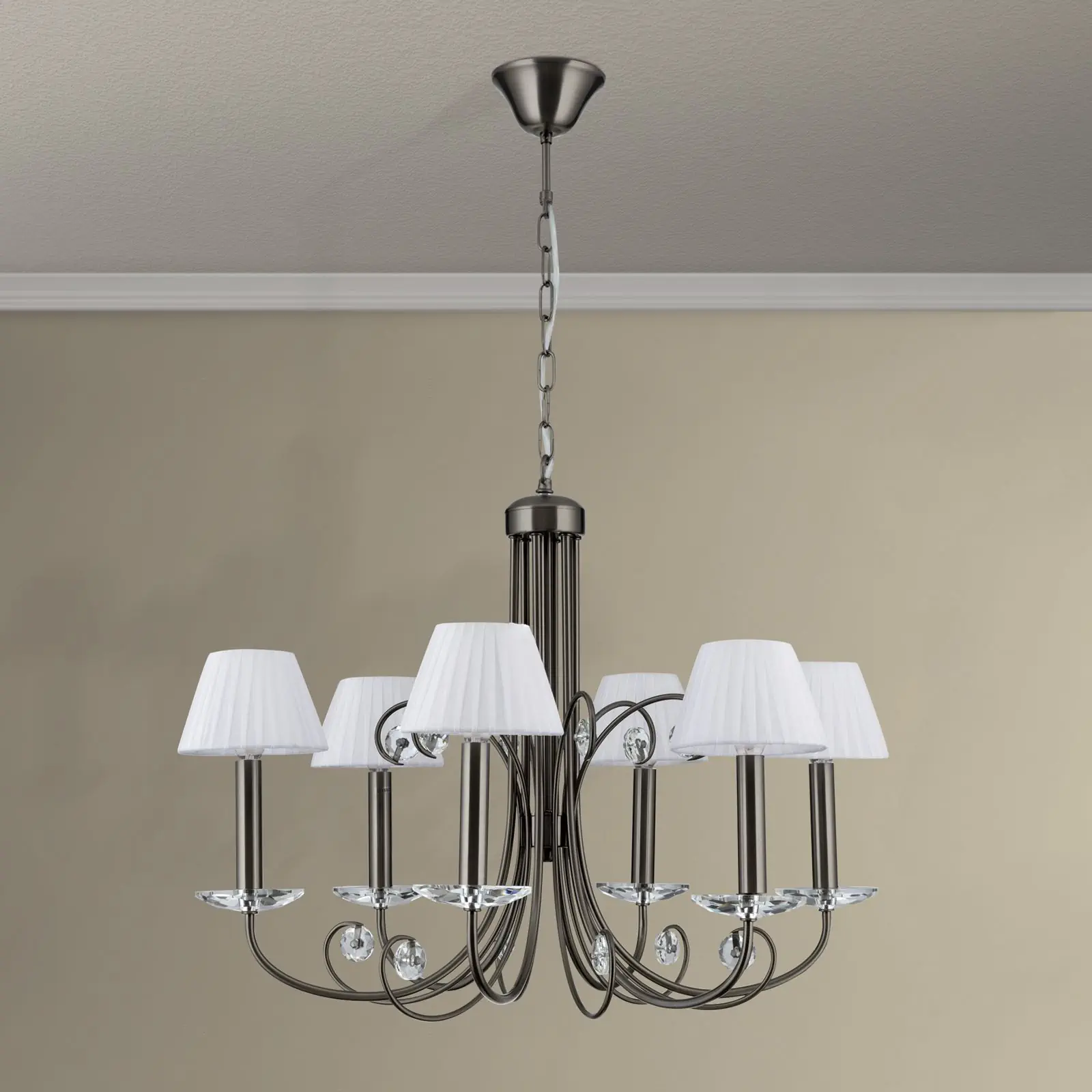 Kristalni luster ARIANE, 6 izvora svetla, tamni nikl - 6