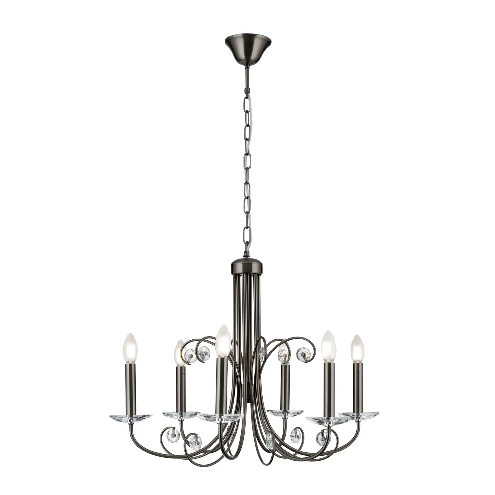 Kristalni luster ARIANE, 6 izvora svetla, tamni nikl - 7