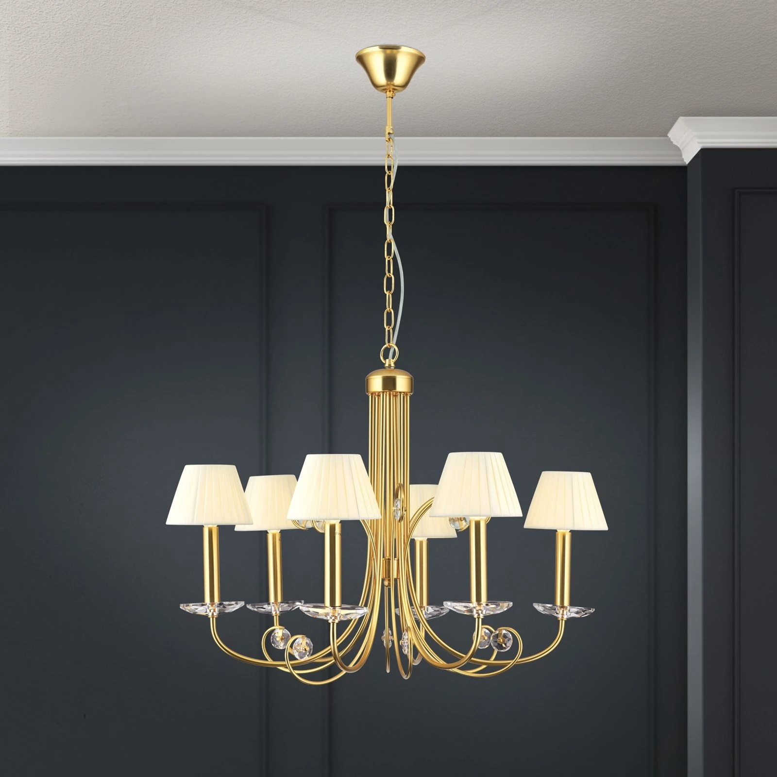 Kristalni luster ARIANE, 6 izvora svetla, mat zlato - 2