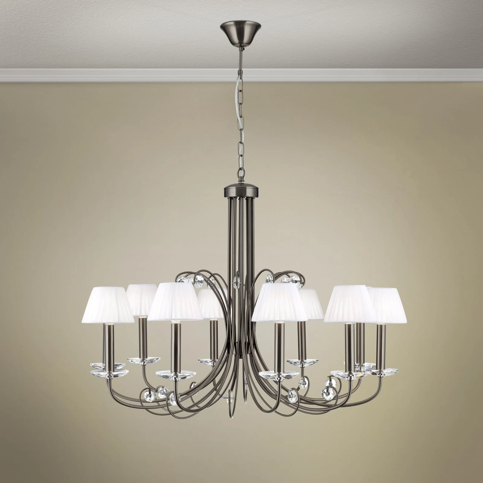 Kristalni luster ARIANE, 10 izvora svetla, tamni nikl - 2