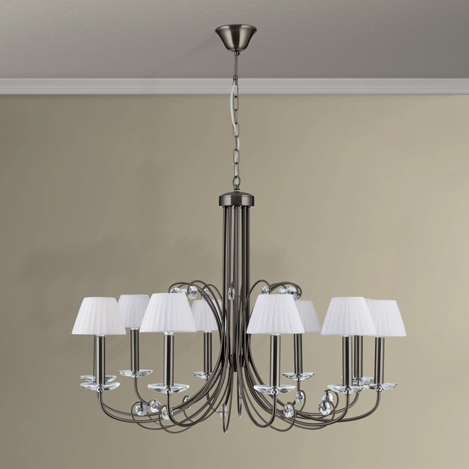 Kristalni luster ARIANE, 10 izvora svetla, tamni nikl - 6