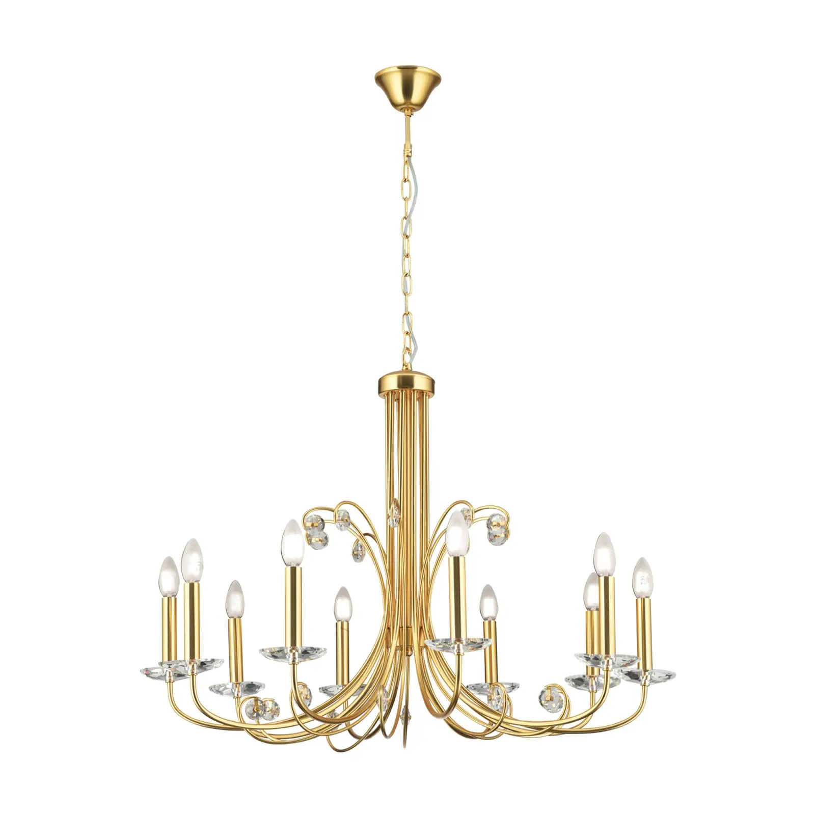 Kristalni luster ARIANE, 10 izvora svetla, mat zlato - 7