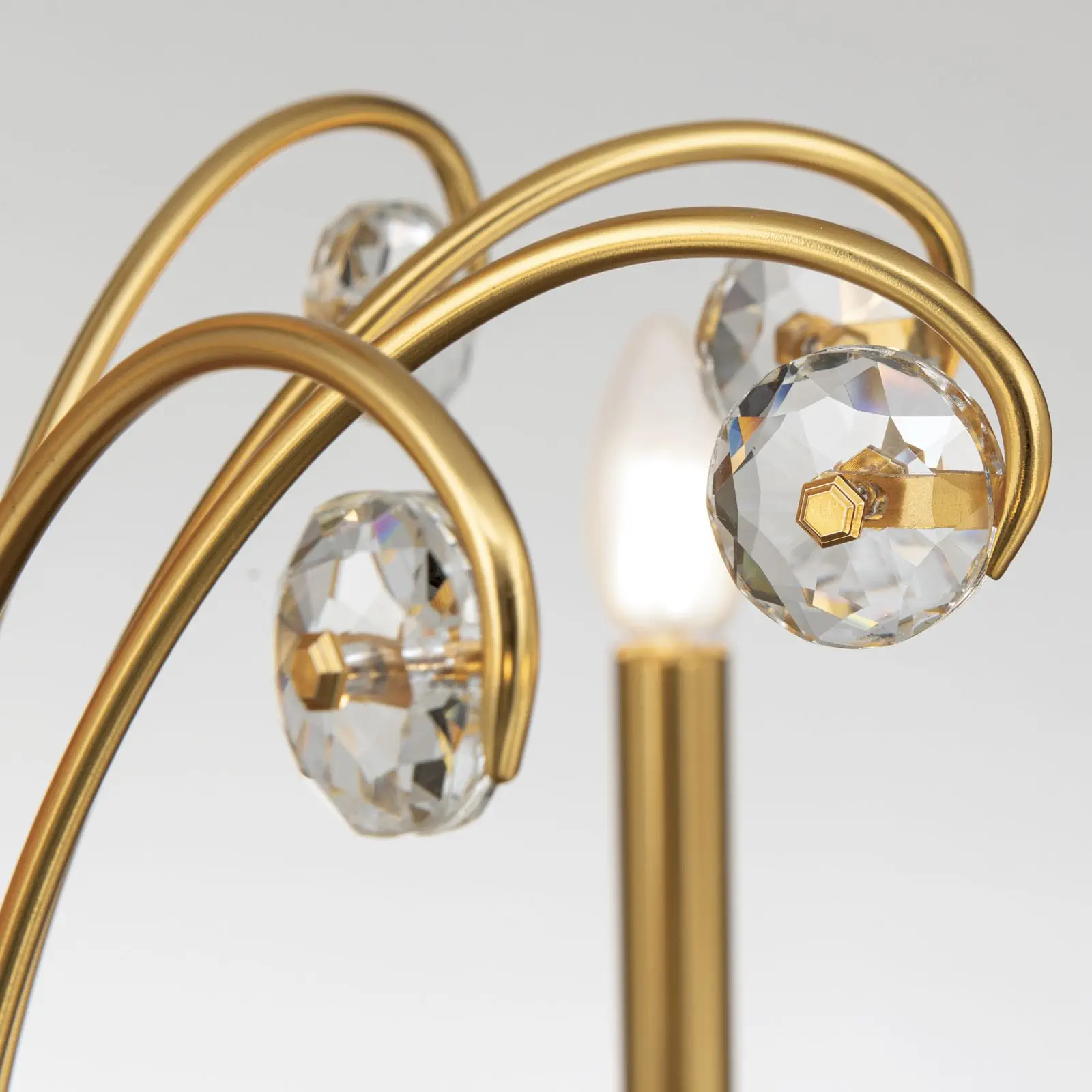 Kristalni luster ARIANE, 10 izvora svetla, mat zlato - 8