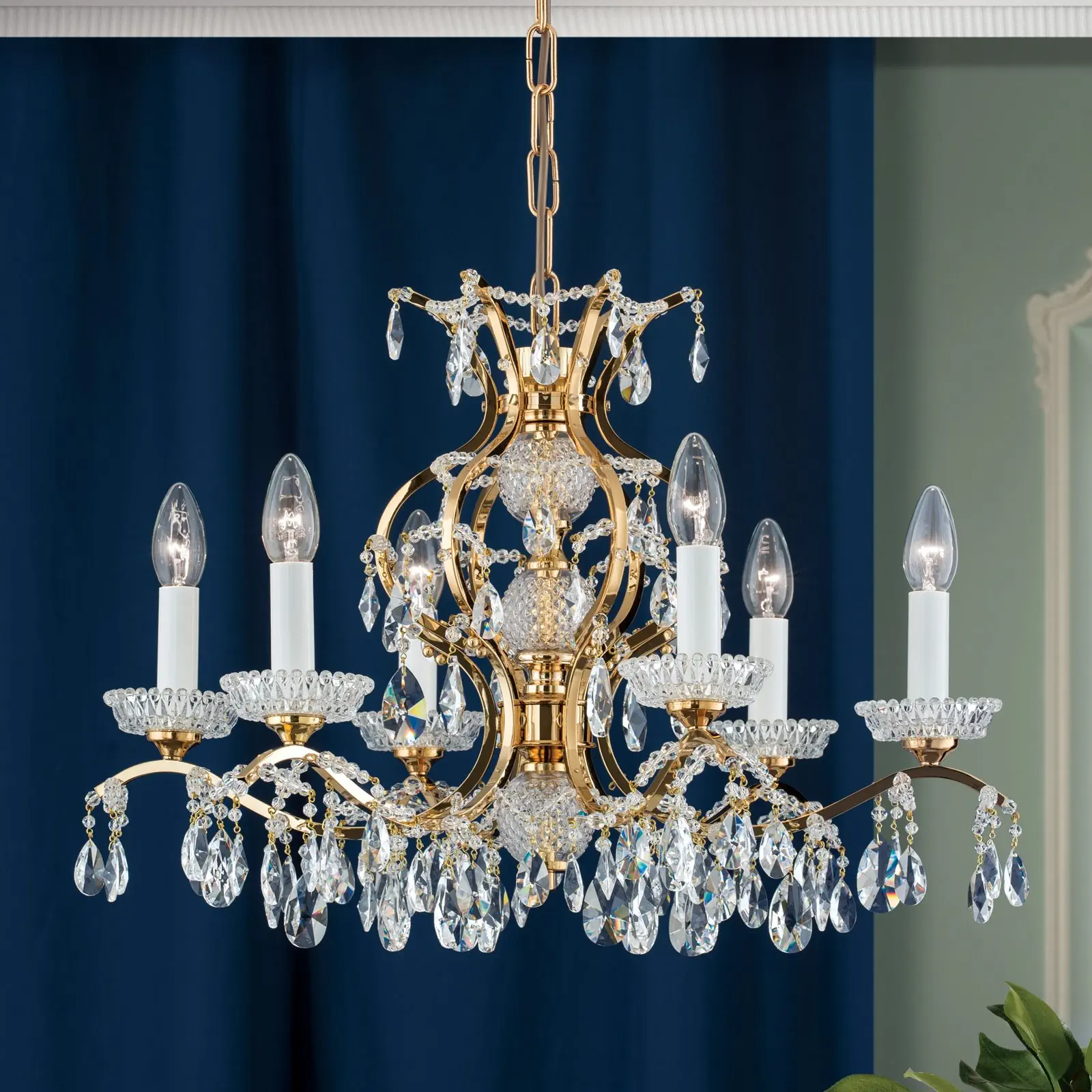 Luster HIROHITO, 6 izvora svetla, zlatni - 1