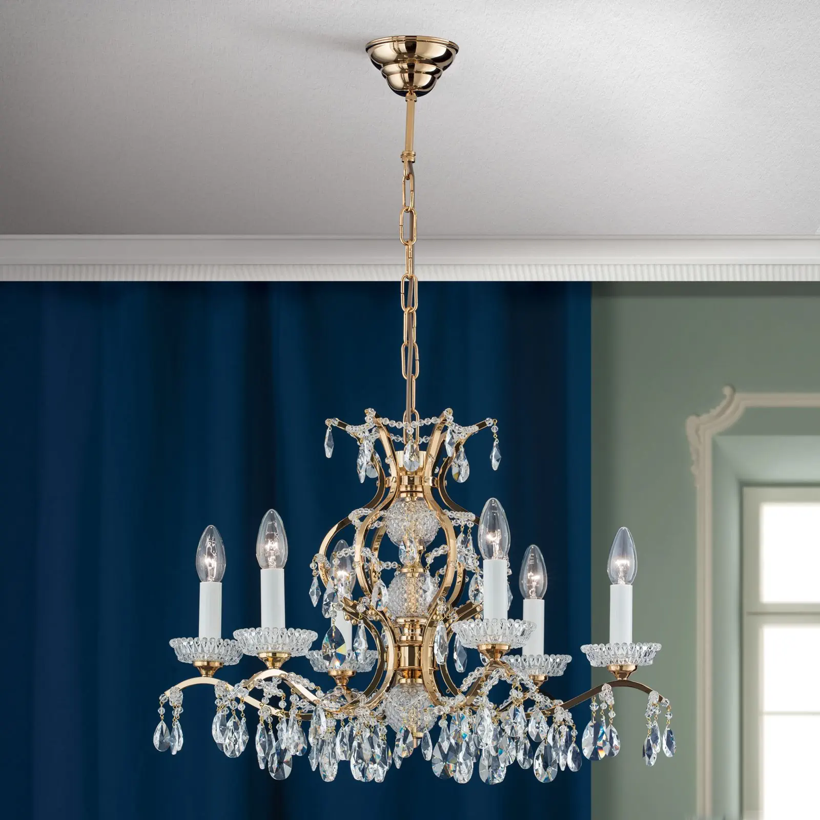 Luster HIROHITO, 6 izvora svetla, zlatni - 7