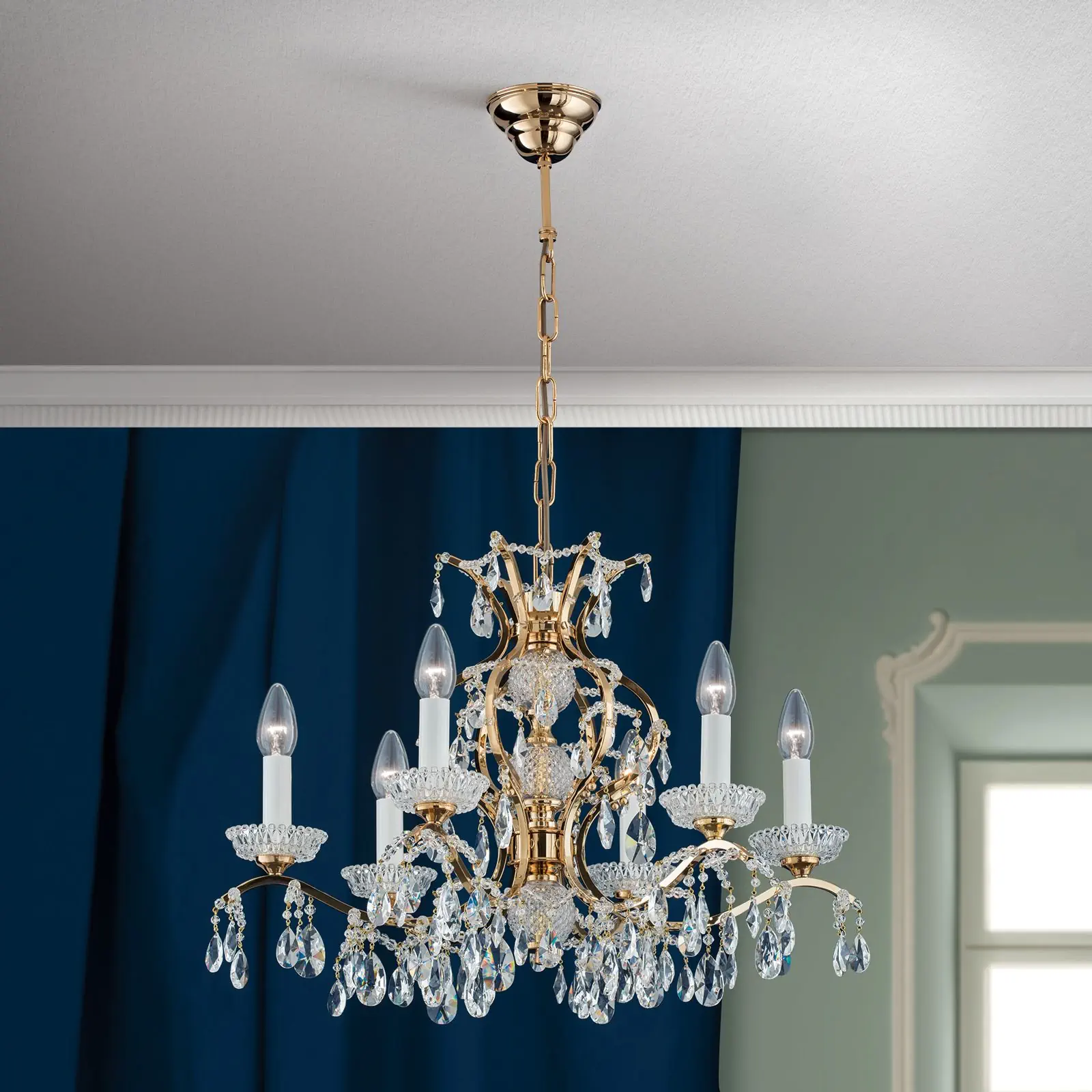 Luster HIROHITO, 6 izvora svetla, zlatni - 8