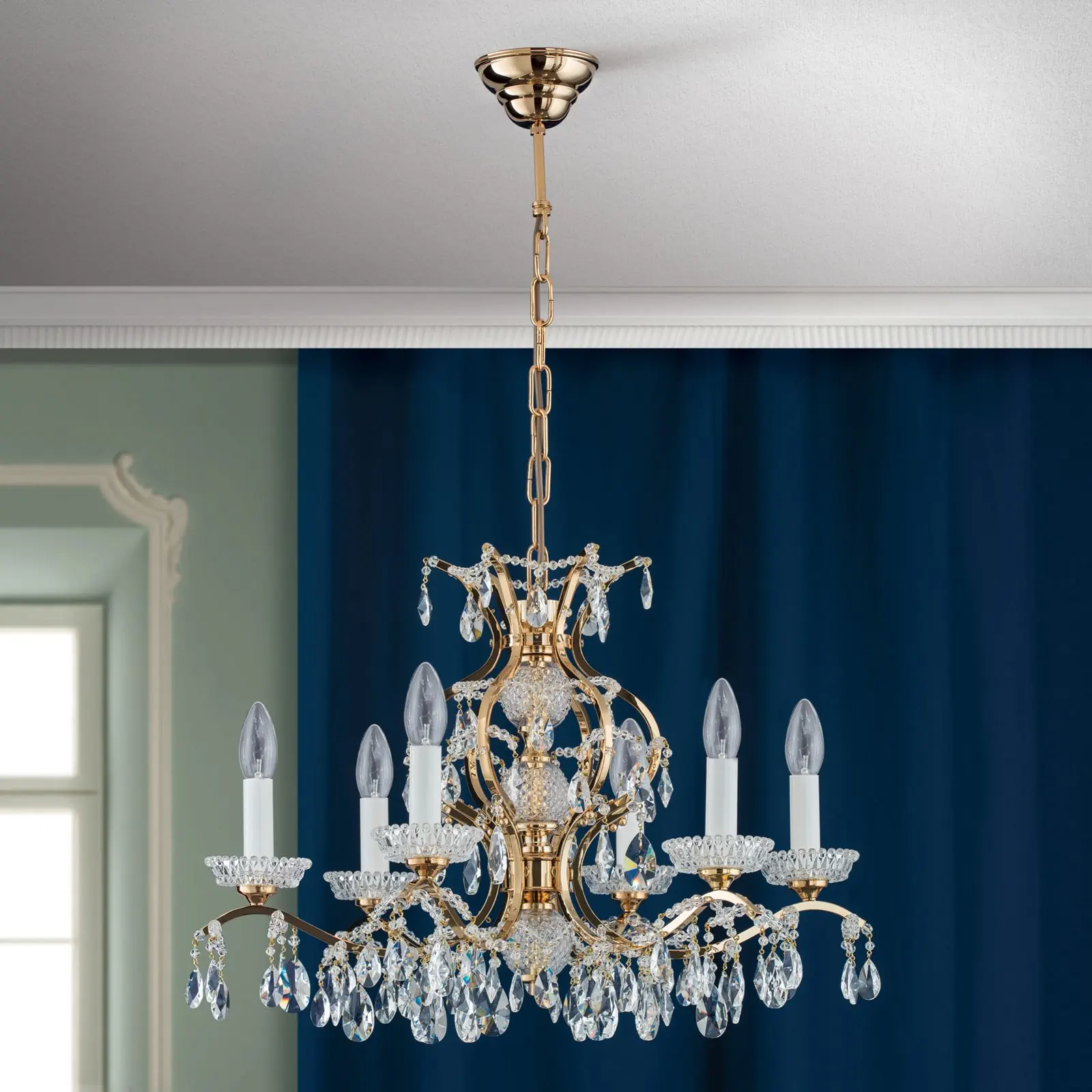 Luster HIROHITO, 6 izvora svetla, zlatni - 9