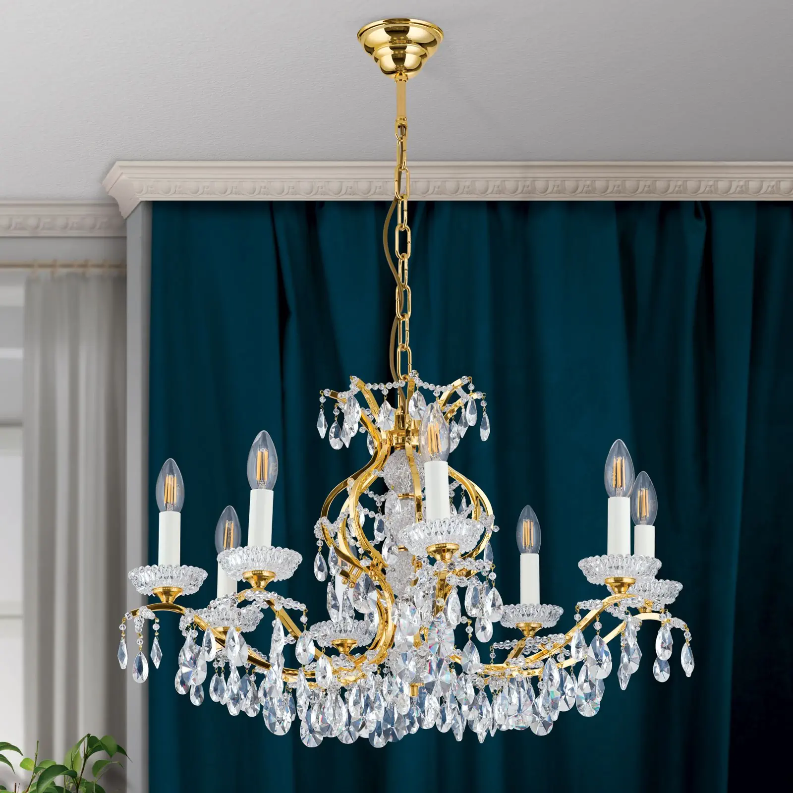 Luster HIROHITO, 8 izvora svetla, zlatni - 3