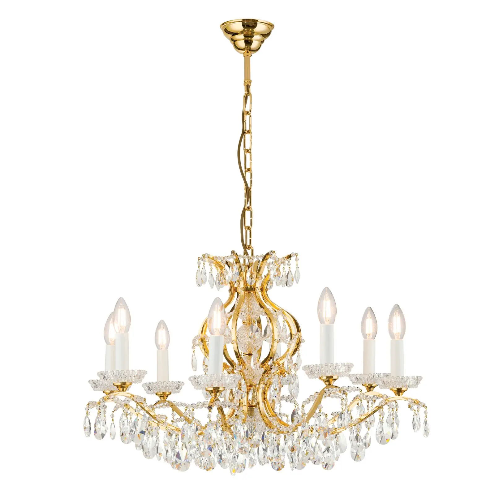 Luster HIROHITO, 8 izvora svetla, zlatni - 4