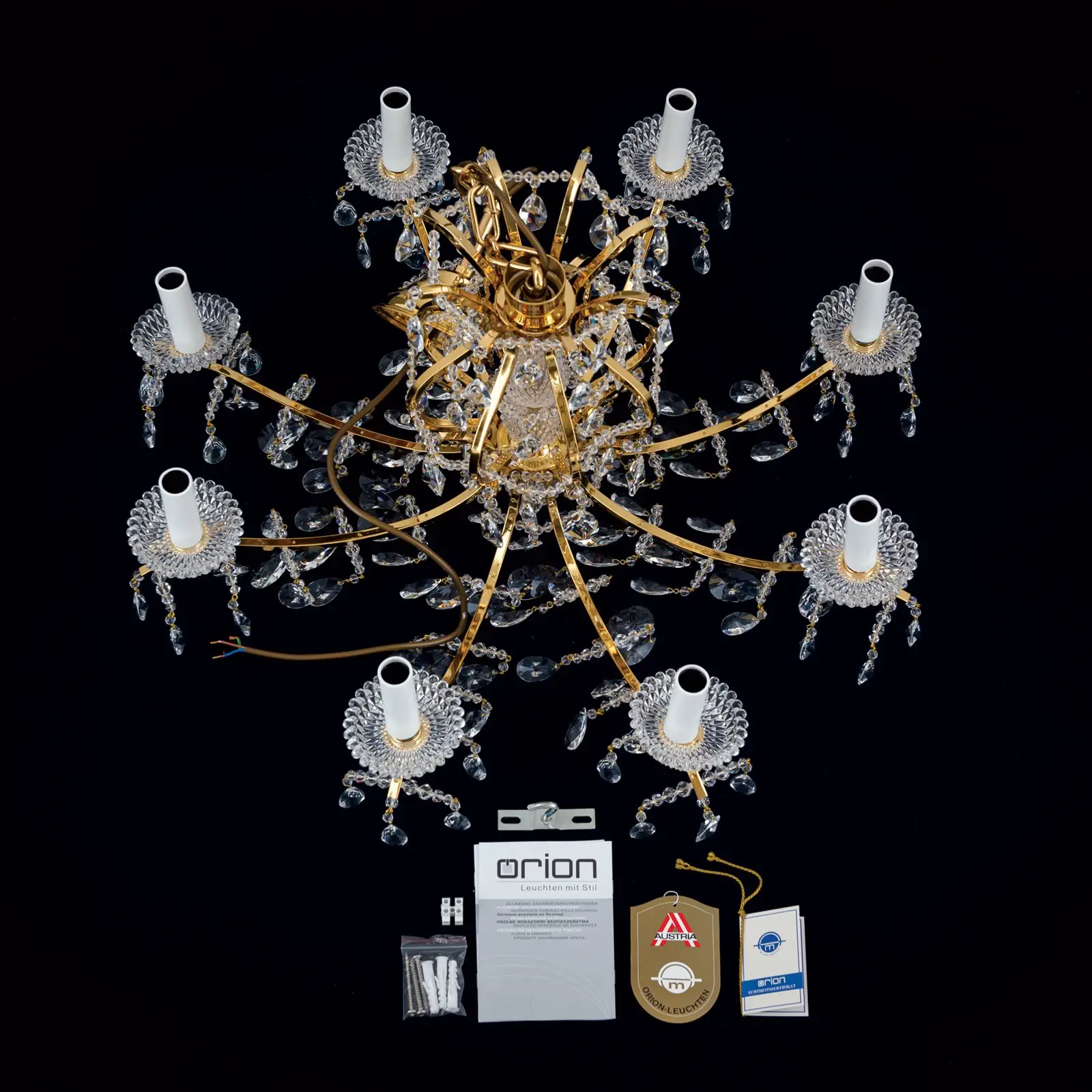 Luster HIROHITO, 8 izvora svetla, zlatni - 8