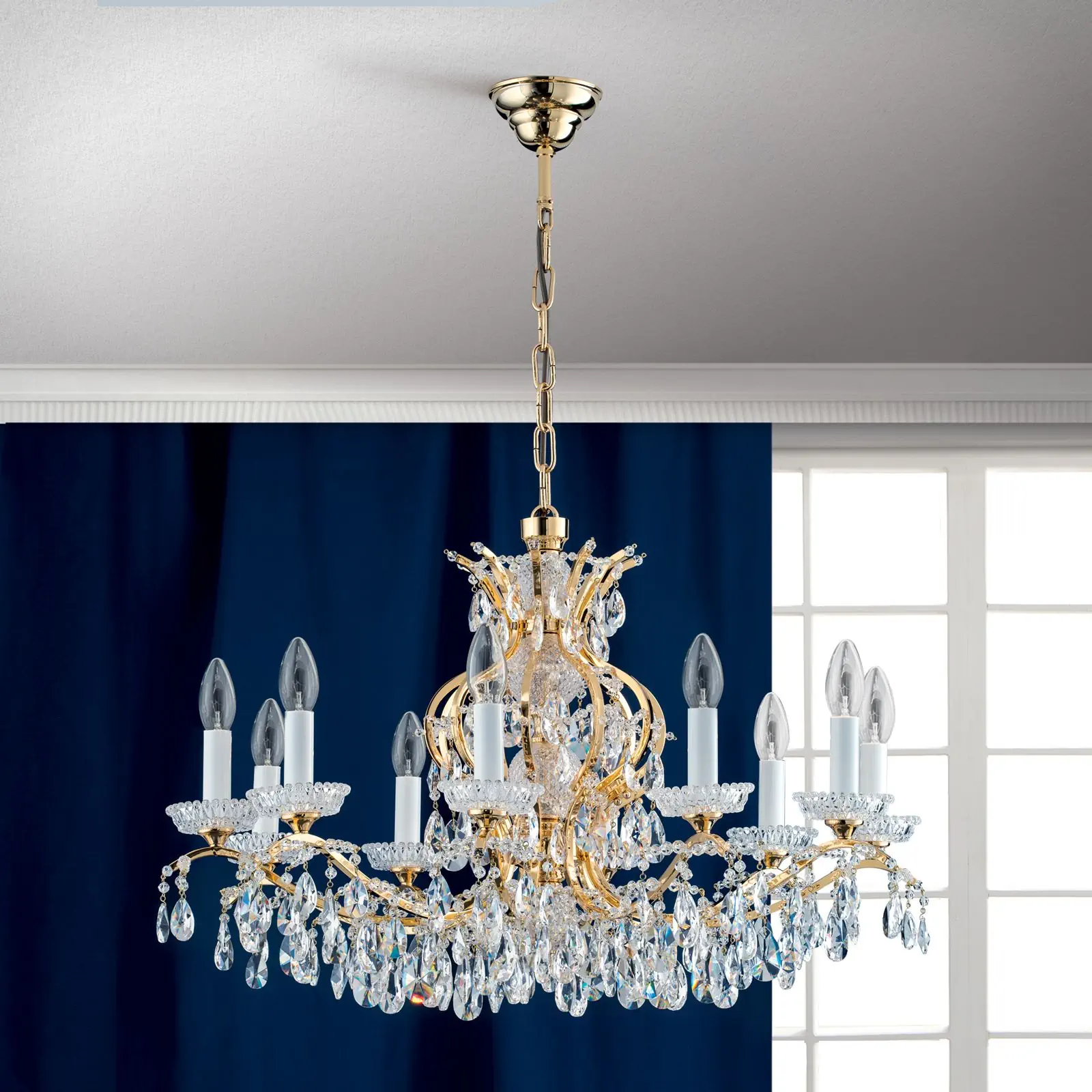 Luster HIROHITO, 10 izvora svetla, zlatni - 9