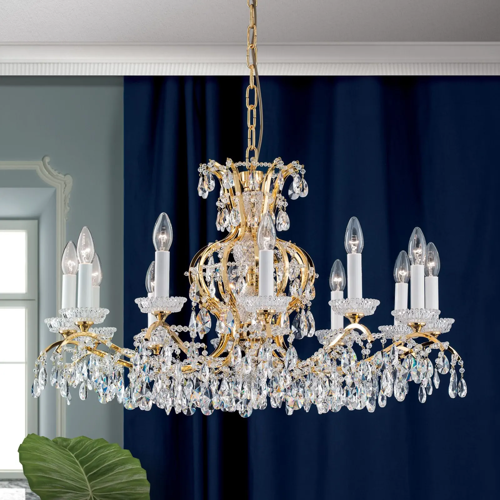 Luster HIROHITO, 12 izvora svetla, zlatni