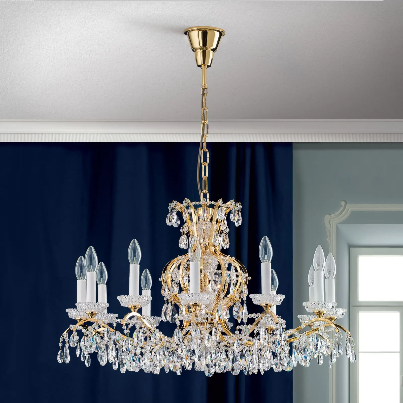 Luster HIROHITO, 12 izvora svetla, zlatni - 9