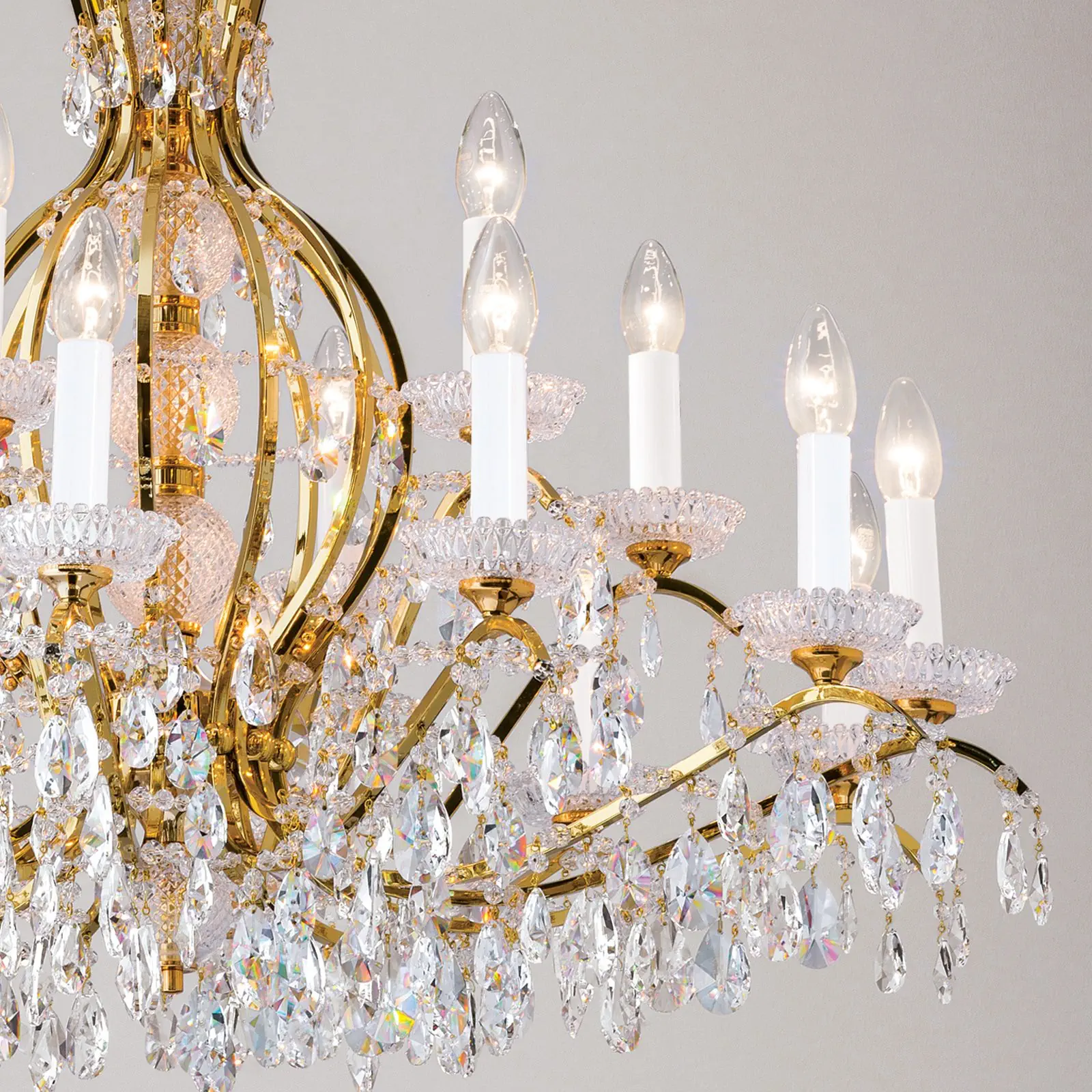 Luster HIROHITO, 18 izvora svetla, zlatni - 3