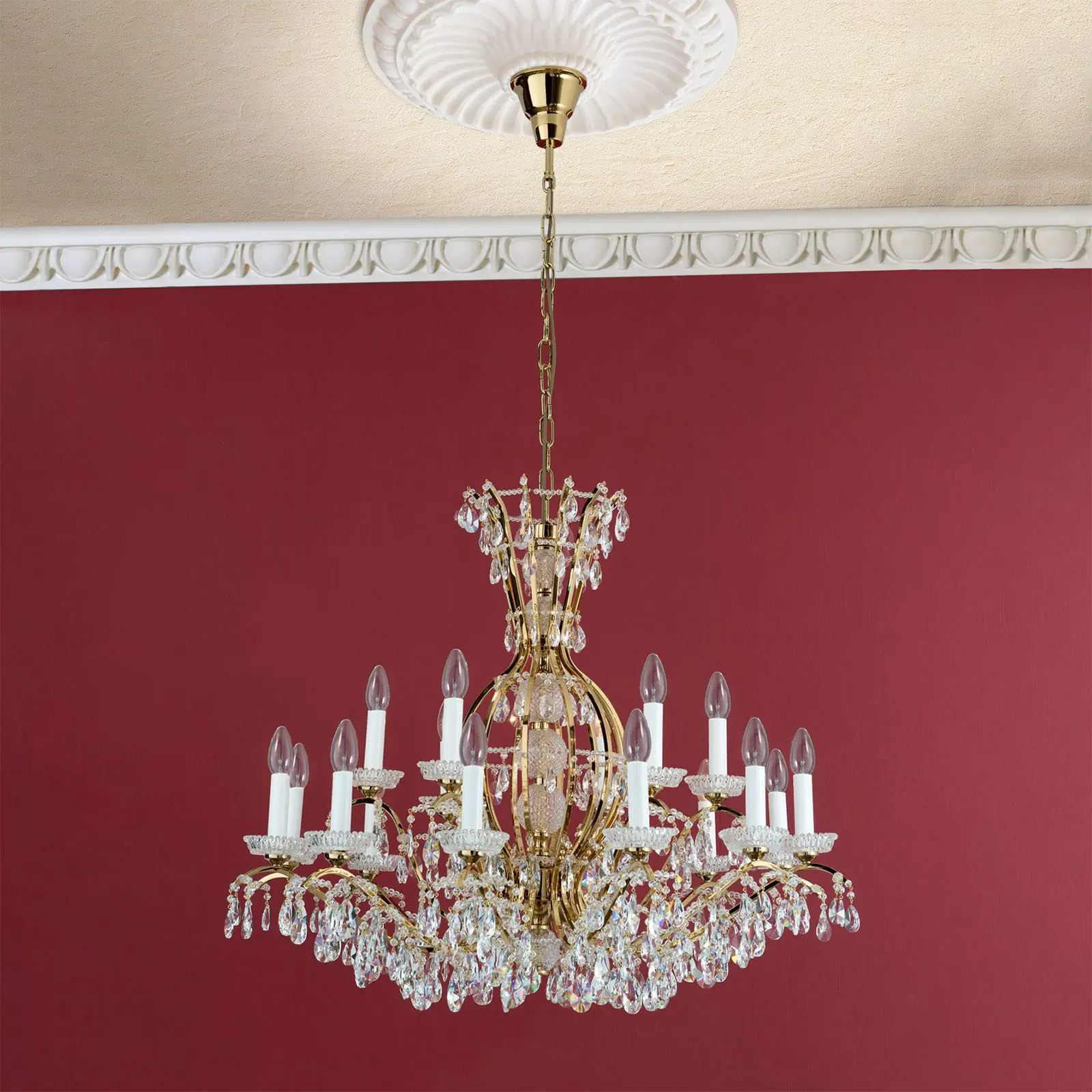 Luster HIROHITO, 18 izvora svetla, zlatni - 8