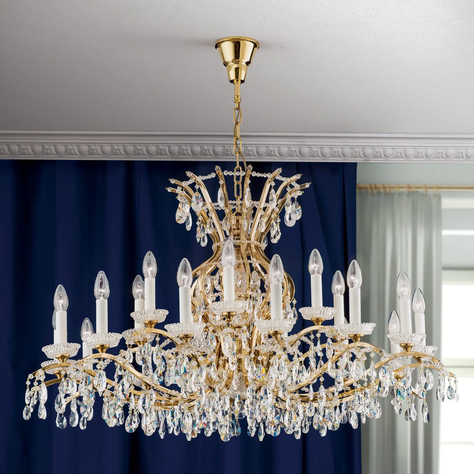 Luster HIROHITO, 21 izvora svetla, zlatni - 8