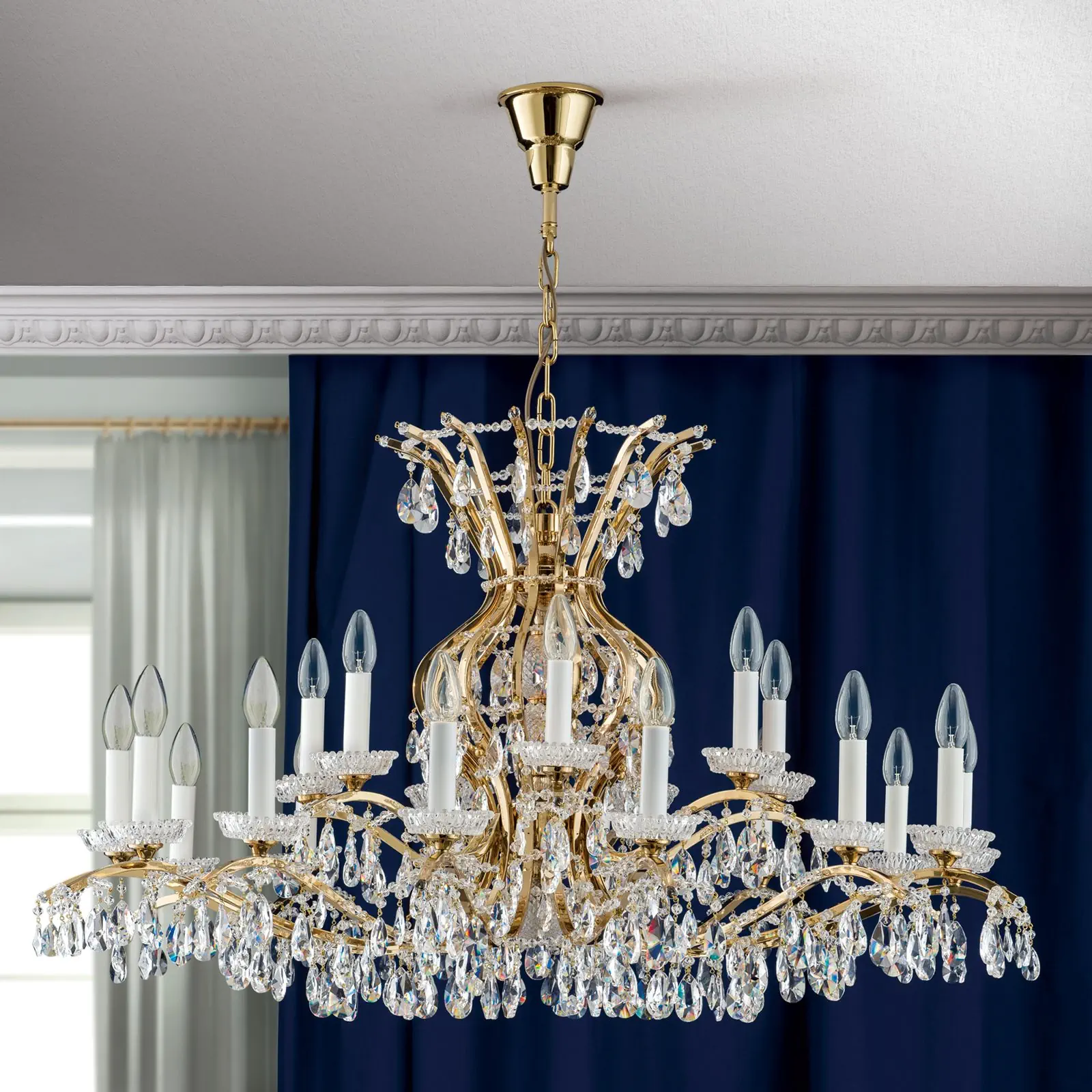 Luster HIROHITO, 21 izvora svetla, zlatni - 9