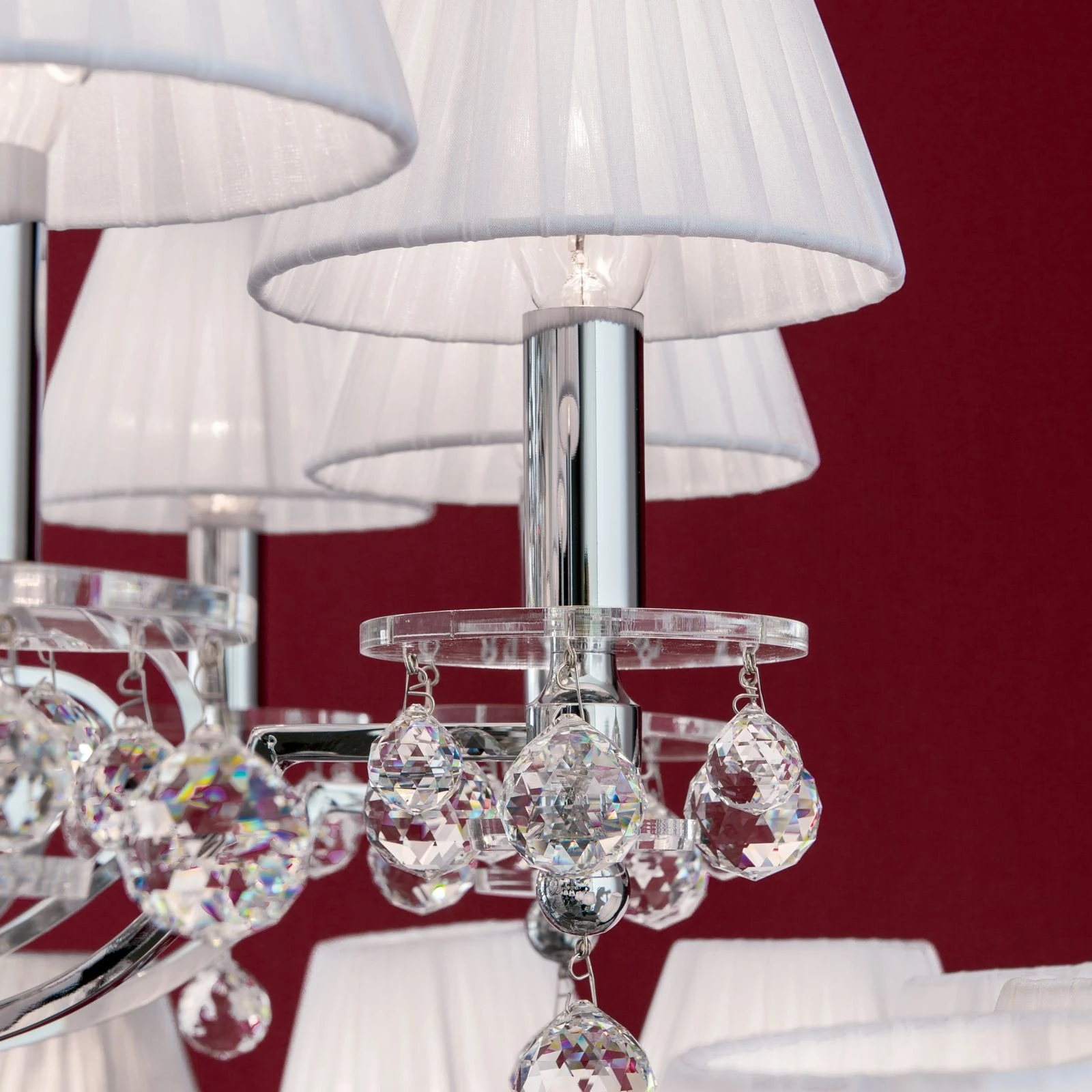 Luster KRISTALLDESIGN, 36 izvora svetla, hrom, beli abažuri, SPECTRA® Swarovski® kristal - 3
