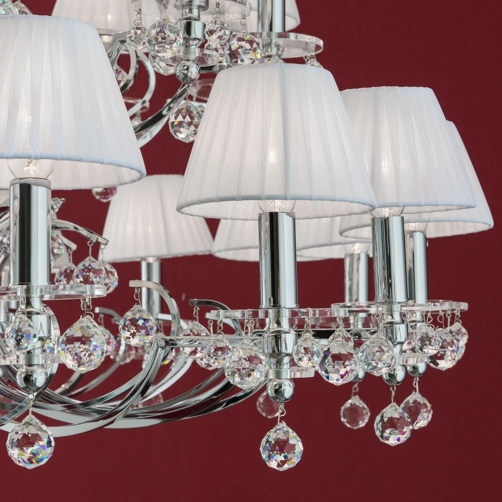 Luster KRISTALLDESIGN, 36 izvora svetla, hrom, beli abažuri, SPECTRA® Swarovski® kristal - 4