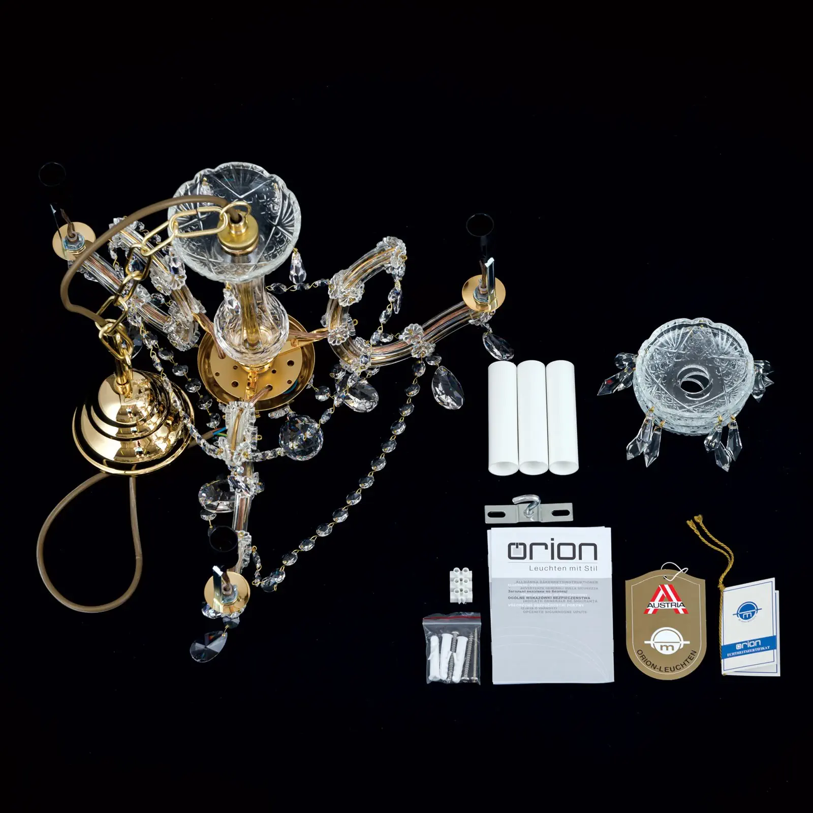 Luster MARIA THERESIA, 3 izvora svetla, zlatni - 8