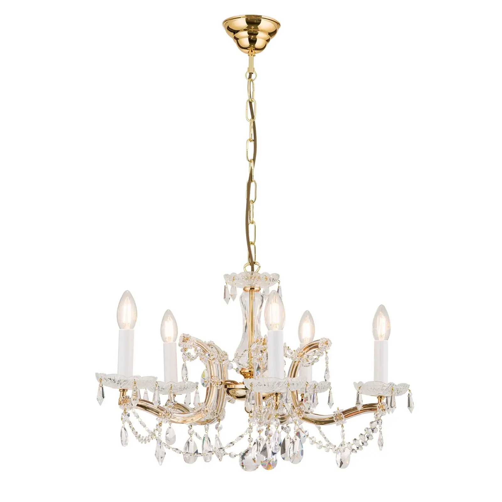 Luster MARIA THERESIA, 5 izvora svetla, zlatni - 4