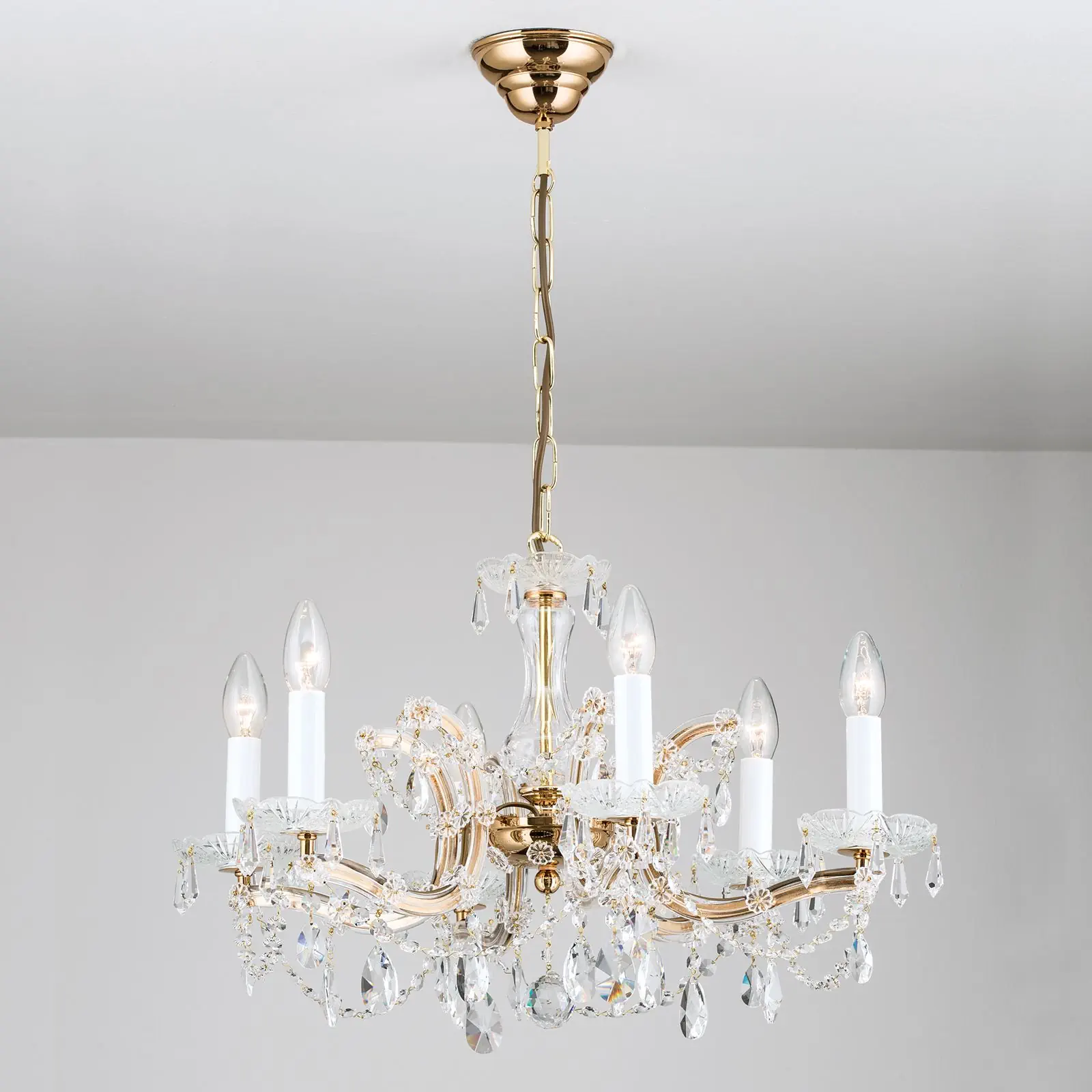 Luster MARIA THERESIA, 6 izvora svetla, zlatni - 10