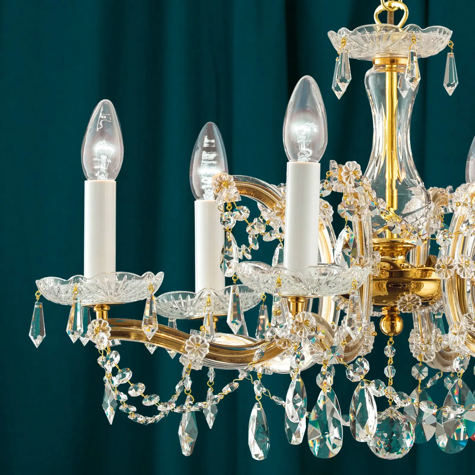 Luster MARIA THERESIA, 6 izvora svetla, zlatni - 2