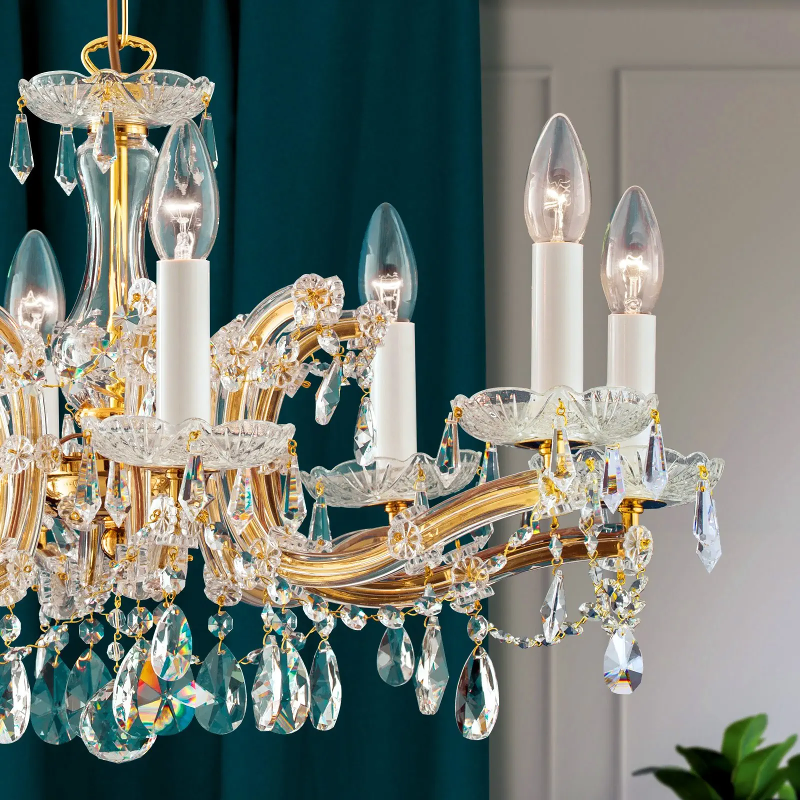 Luster MARIA THERESIA, 8 izvora svetla, zlatni - 2