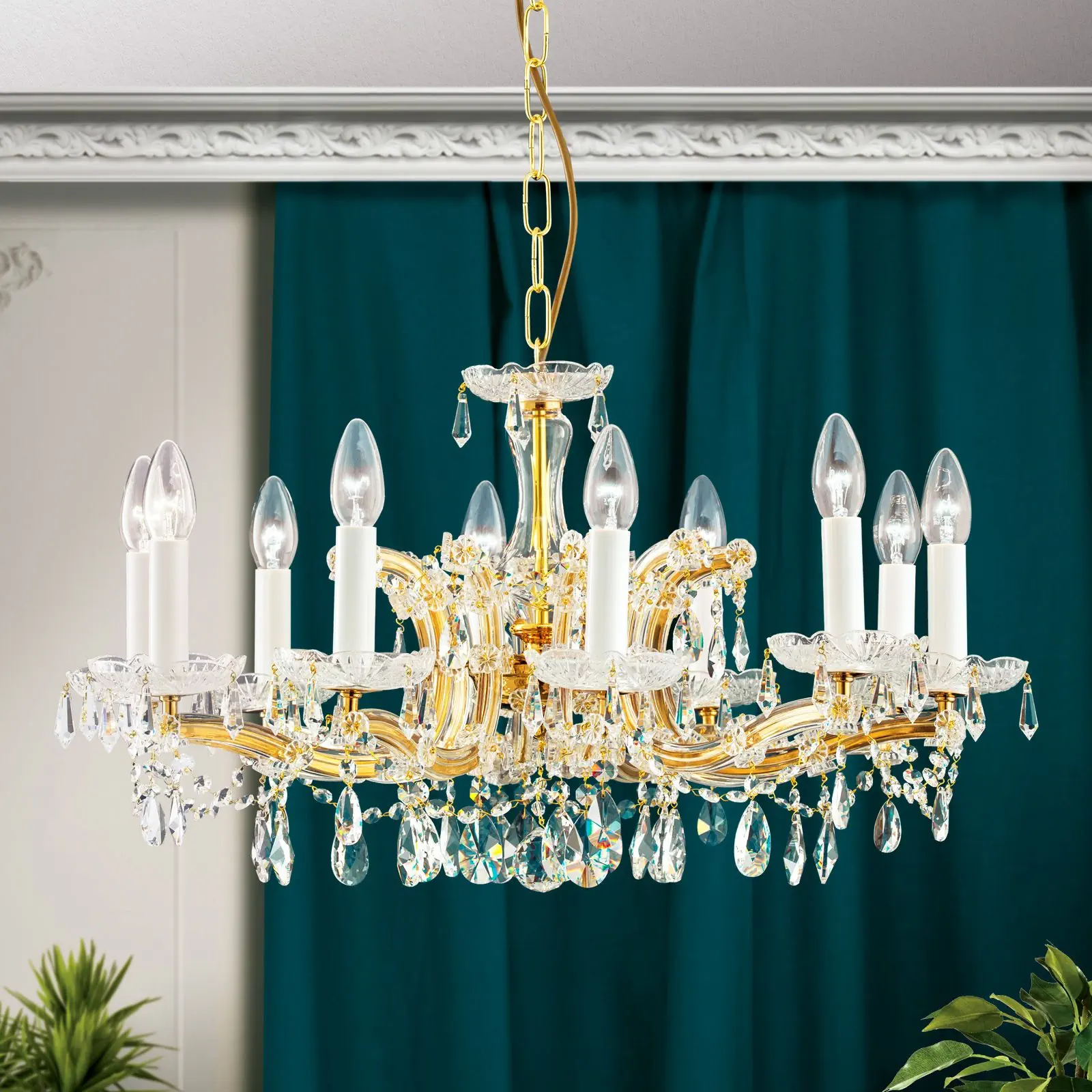 Luster MARIA THERESIA, 10 izvora svetla, zlatni - 1