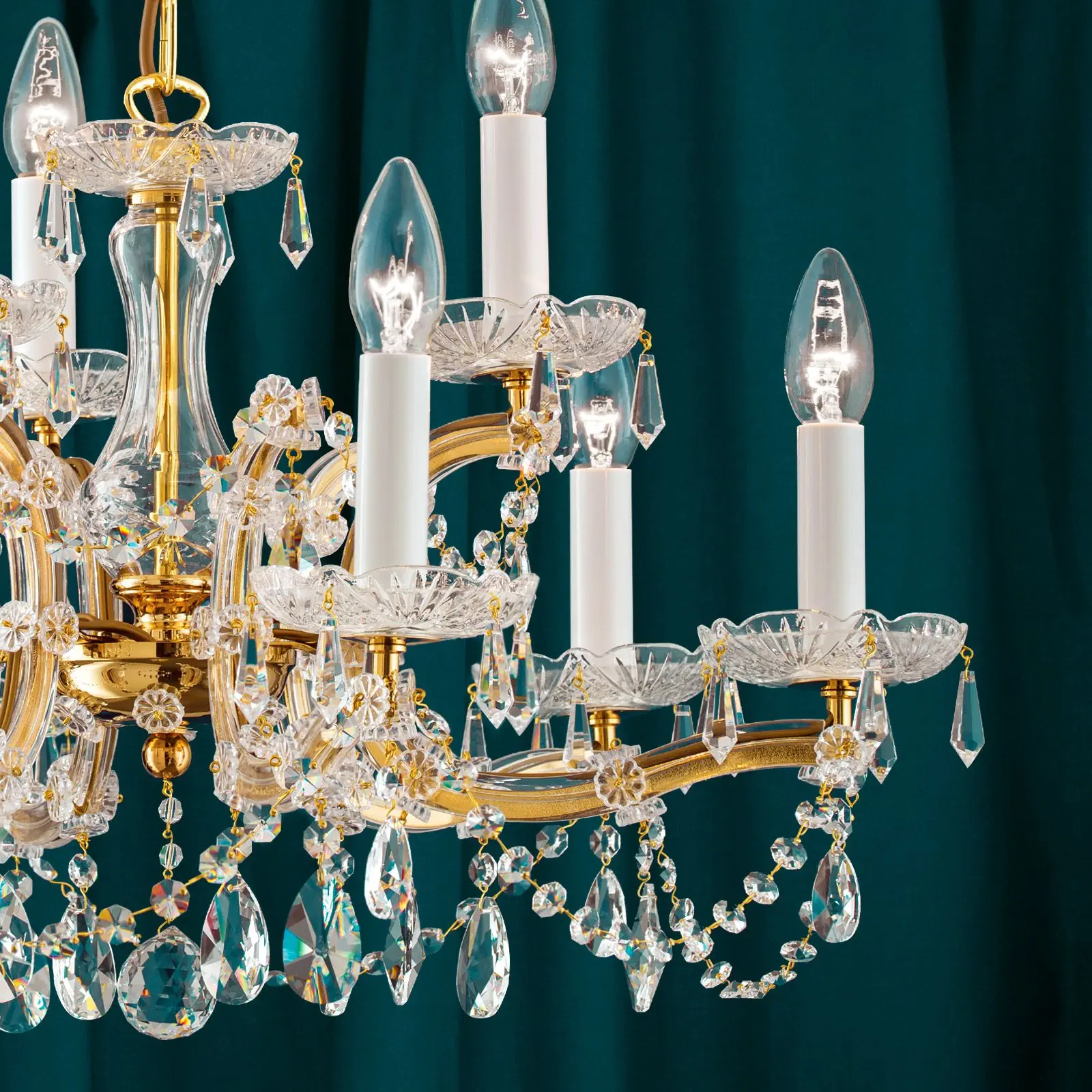 Luster MARIA THERESIA, 9 izvora svetla, zlatni - 2