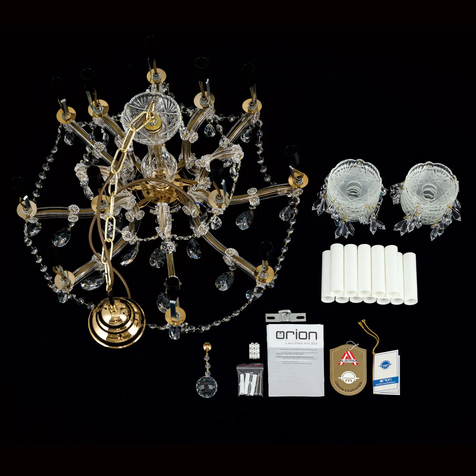 Luster MARIA THERESIA, 12 izvora svetla, zlatni - 8