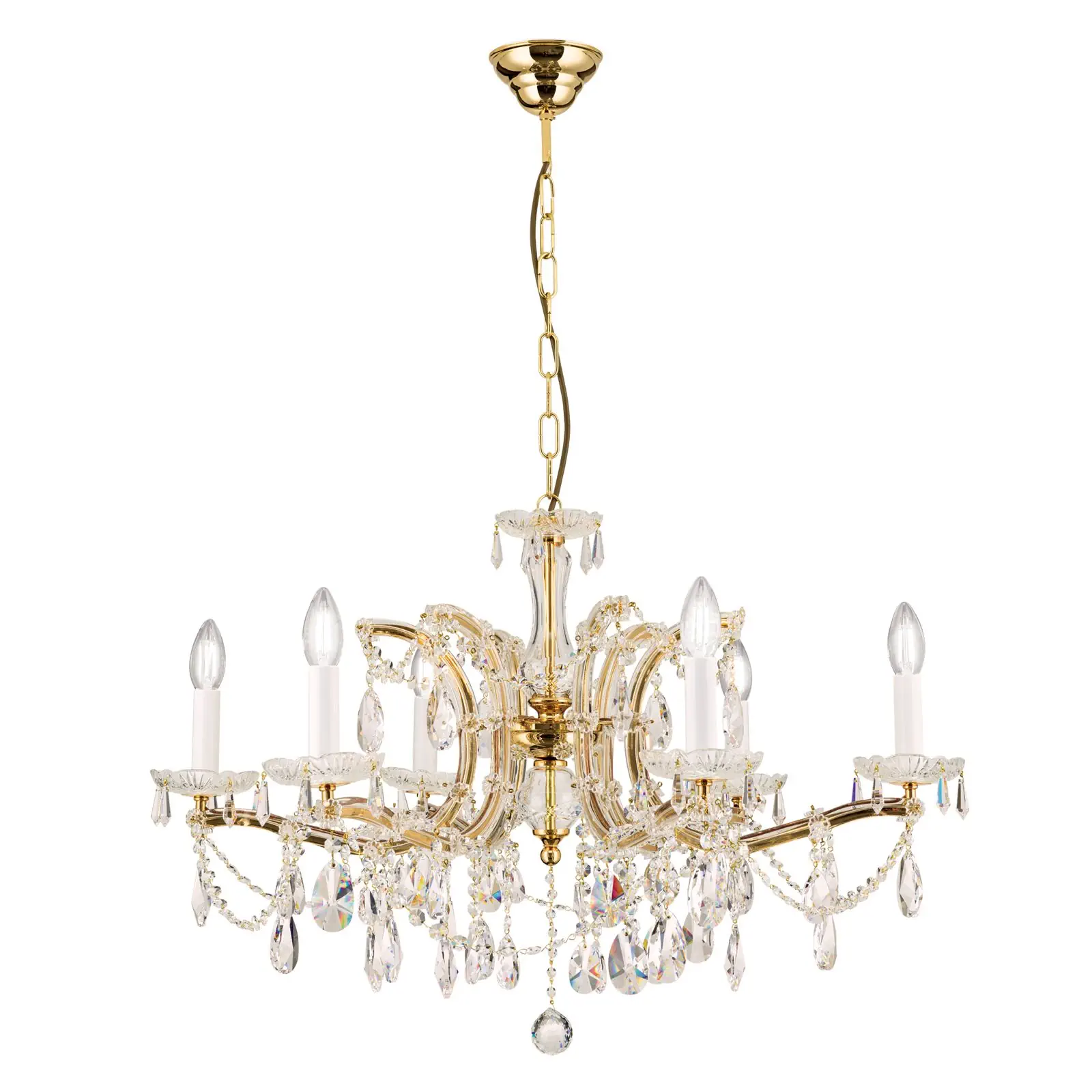 Kristalni luster MARIA THERESIA, 6 izvora svetla, zlato - 4