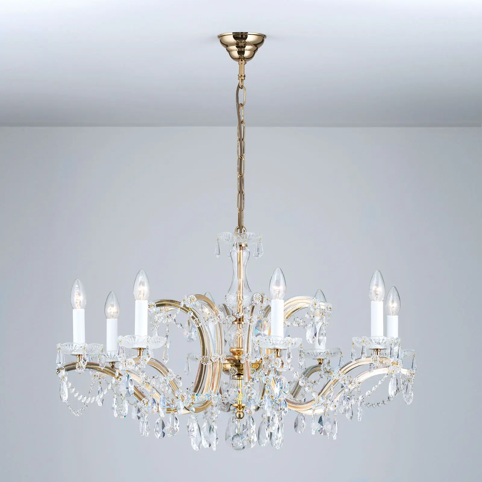 Kristalni luster MARIA THERESIA, 8 izvora svetla, zlato - 10