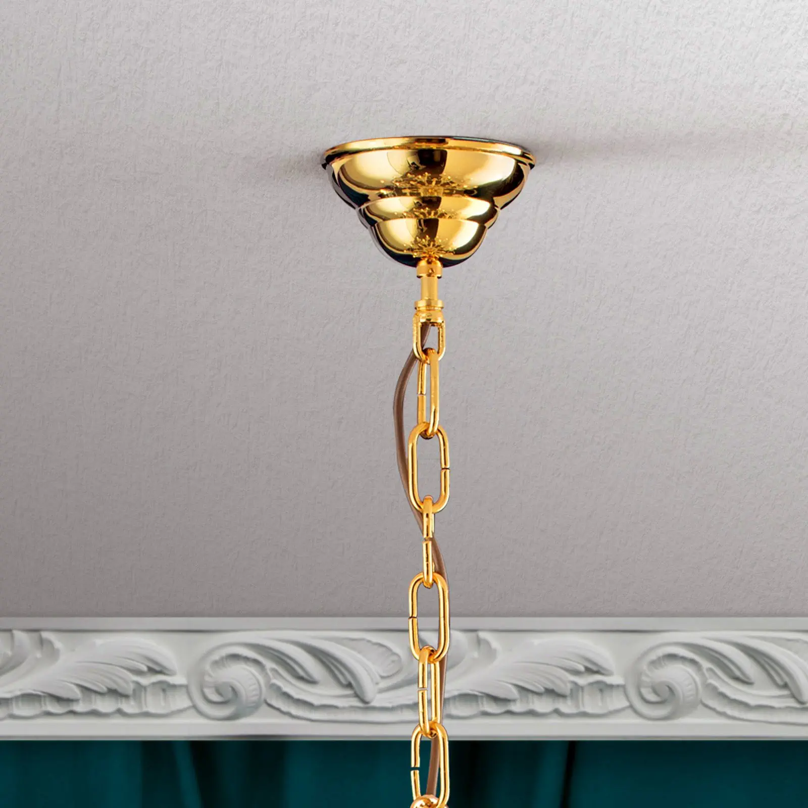 Luster MARIA THERESIA, 18 izvora svetla, zlatni, sa krunom - 3