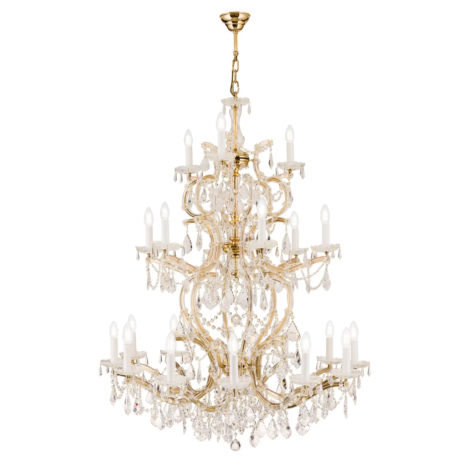 Luster MARIA THERESIA, 12+6+3 izvora svetla, zlatni, sa krunom - 4