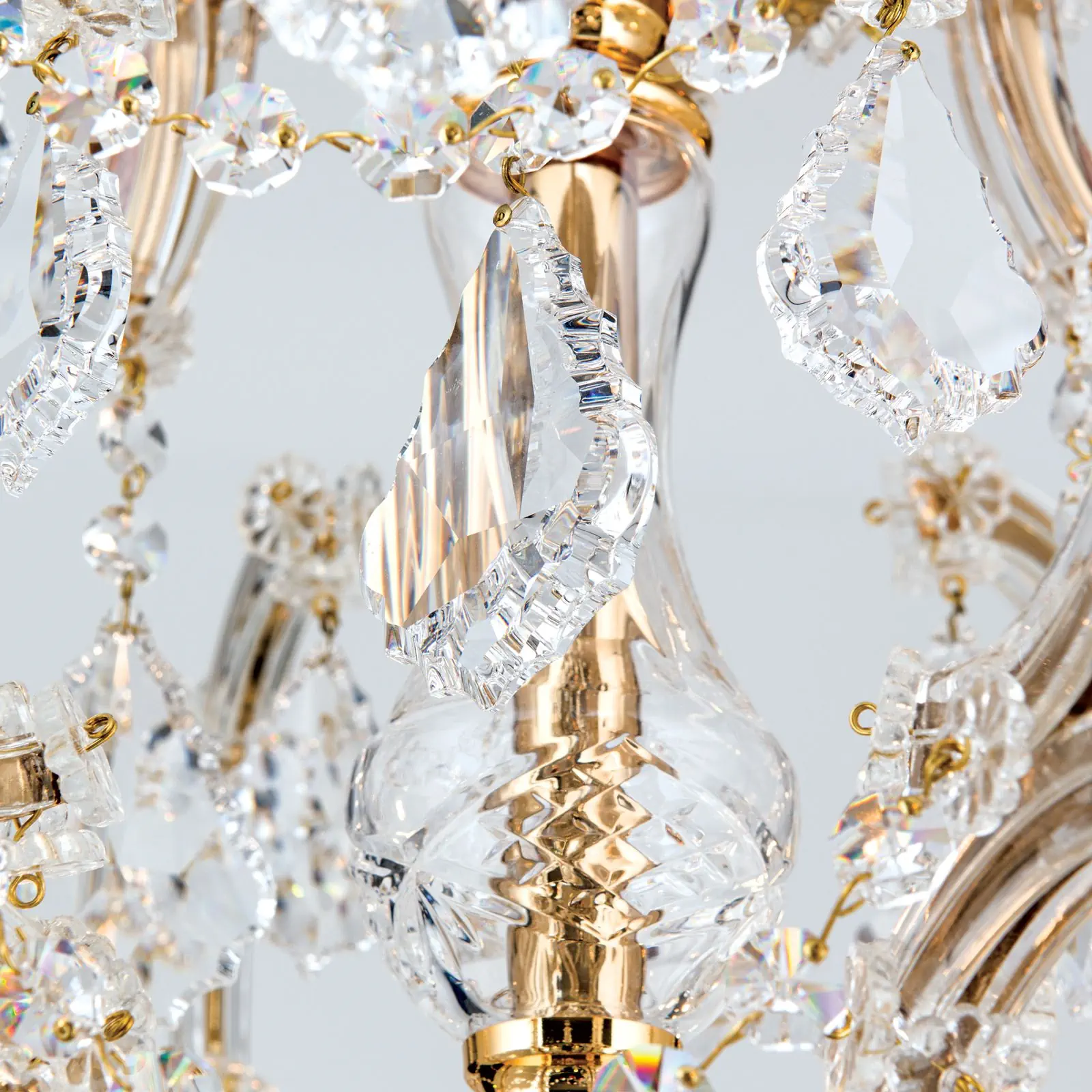 Luster MARIA THERESIA, 12+6+3 izvora svetla, zlatni, sa krunom - 6