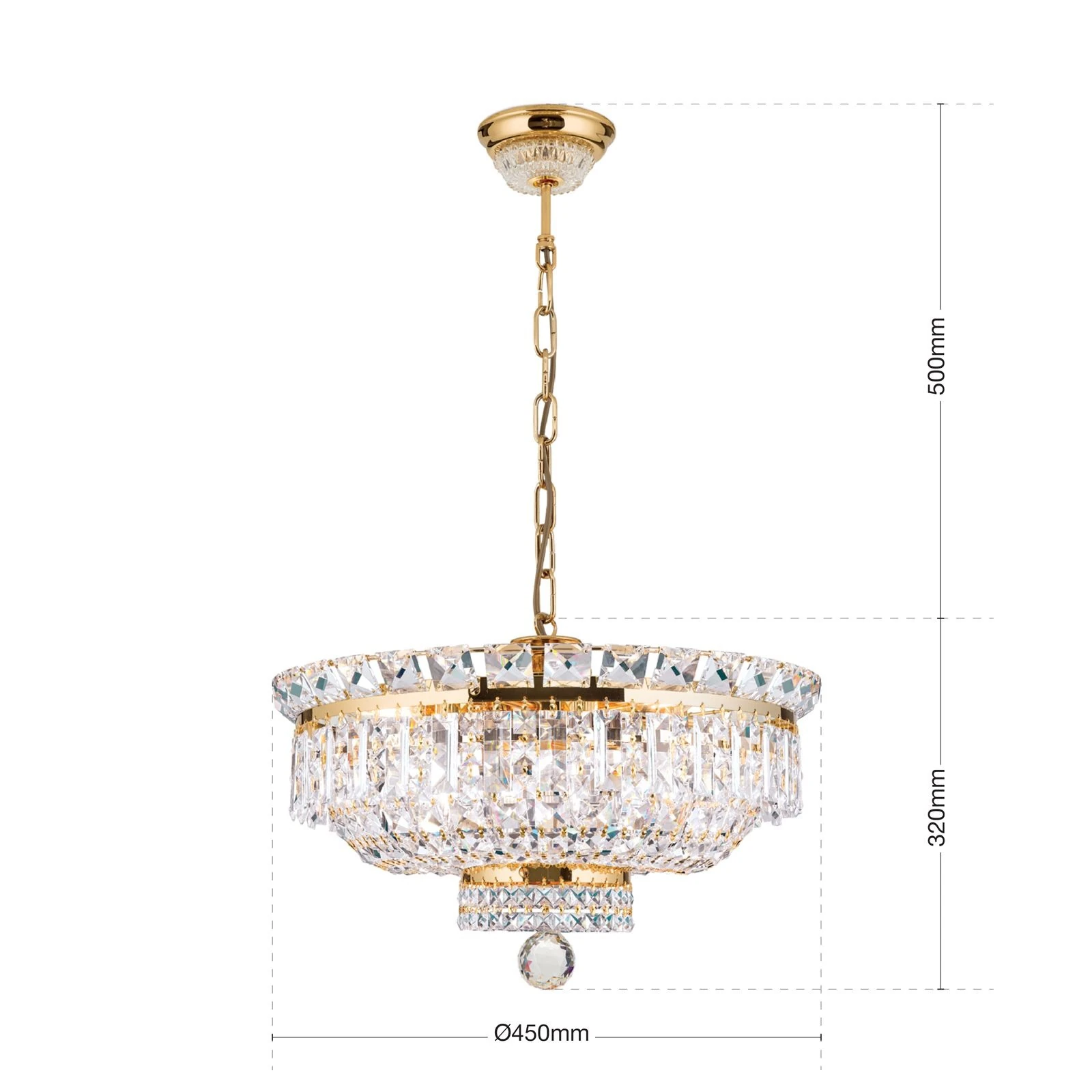 Luster Ambassador, Ø 45 cm, pozlaćen 24-karatnim zlatom - 7