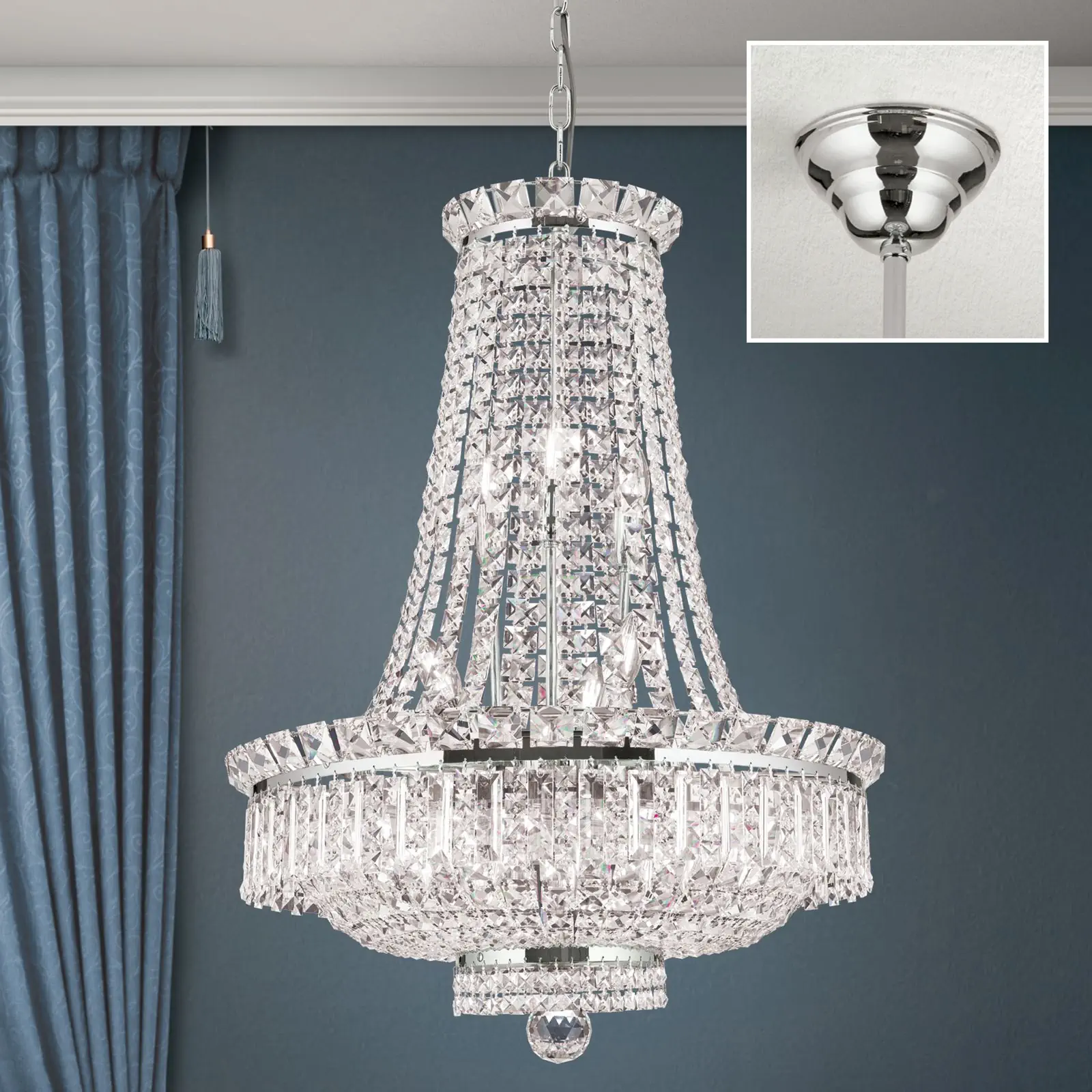 Luster AMBASSADOR, 15 izvora svetla, hrom - 2