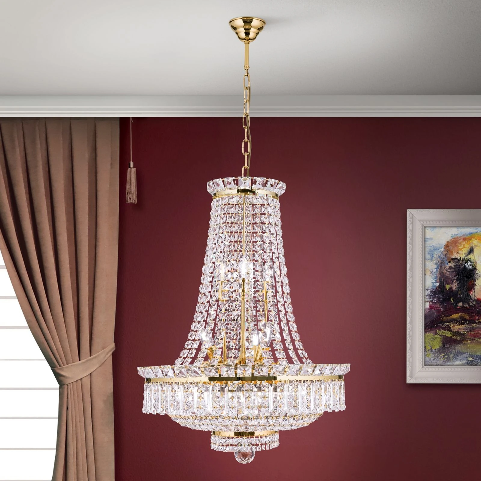 Luster Ambassador, sa 15 izvora svetla, pozlaćen 24-karatnim zlatom - 1