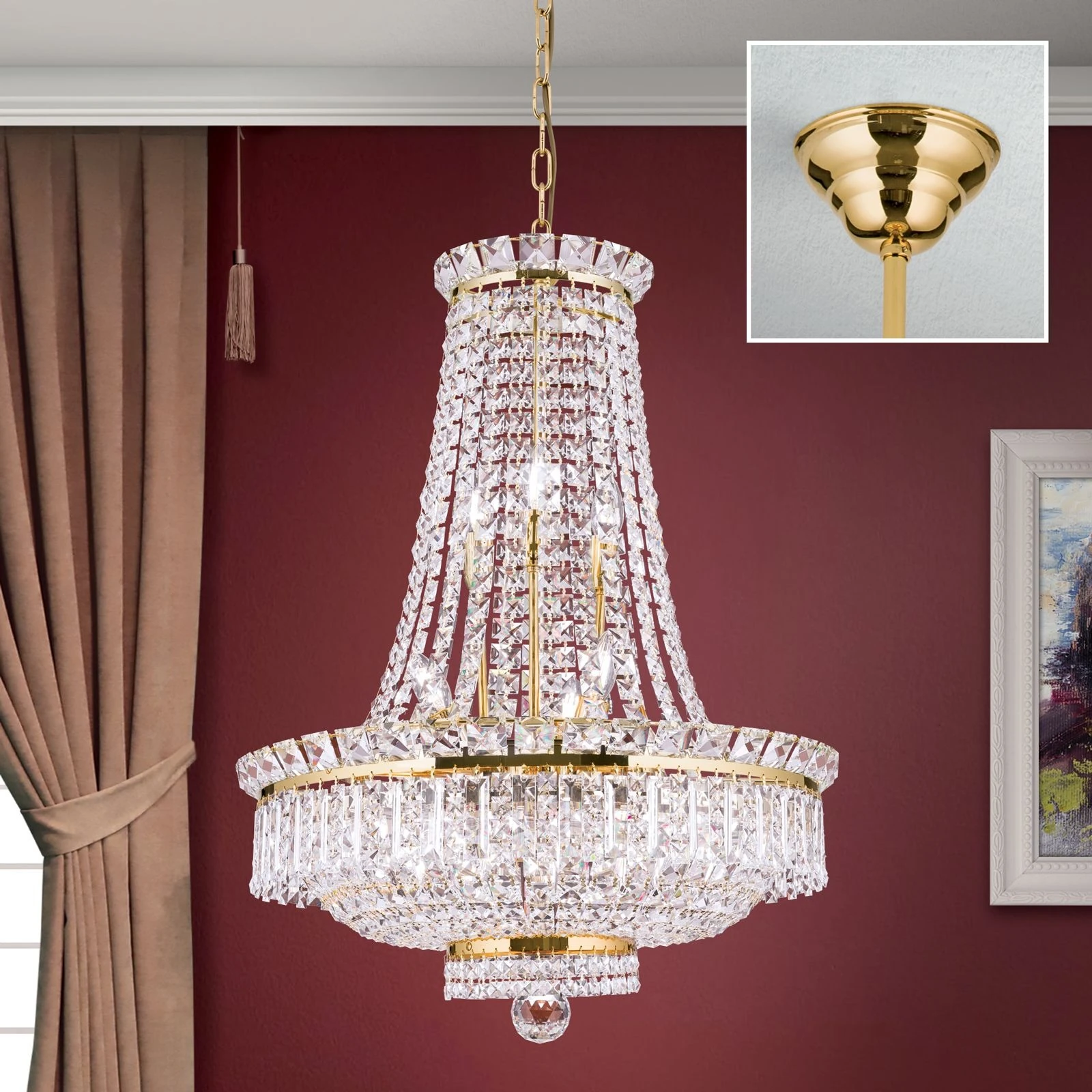 Luster Ambassador, sa 15 izvora svetla, pozlaćen 24-karatnim zlatom - 2