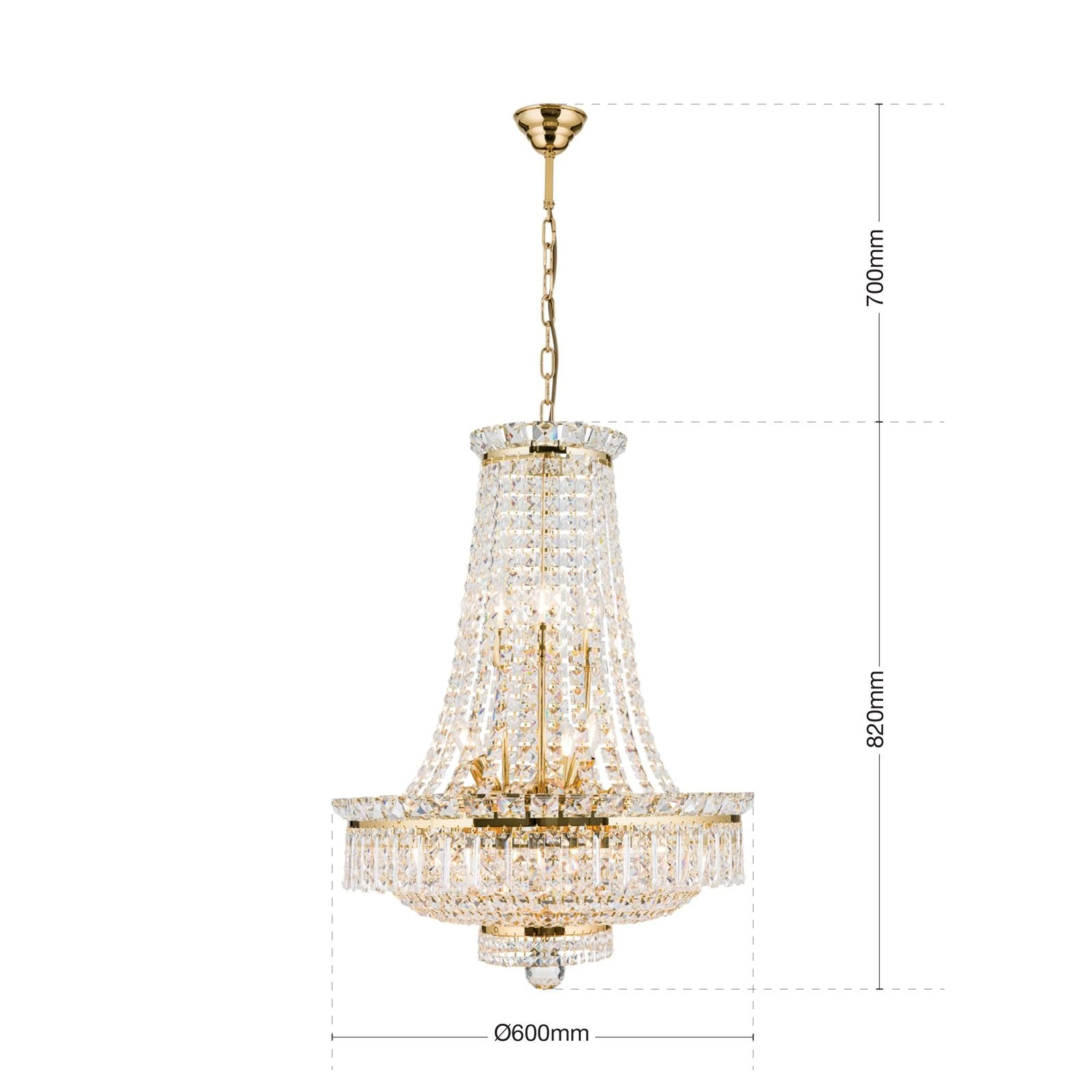 Luster Ambassador, sa 15 izvora svetla, pozlaćen 24-karatnim zlatom - 7