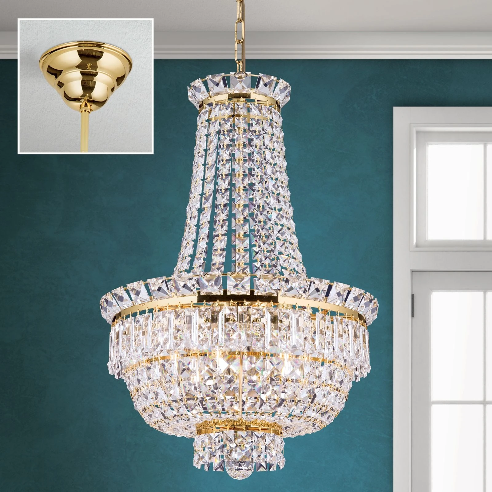 Luster Ambassador, sa 9 izvora svetla, pozlaćen 24-karatnim zlatom - 2