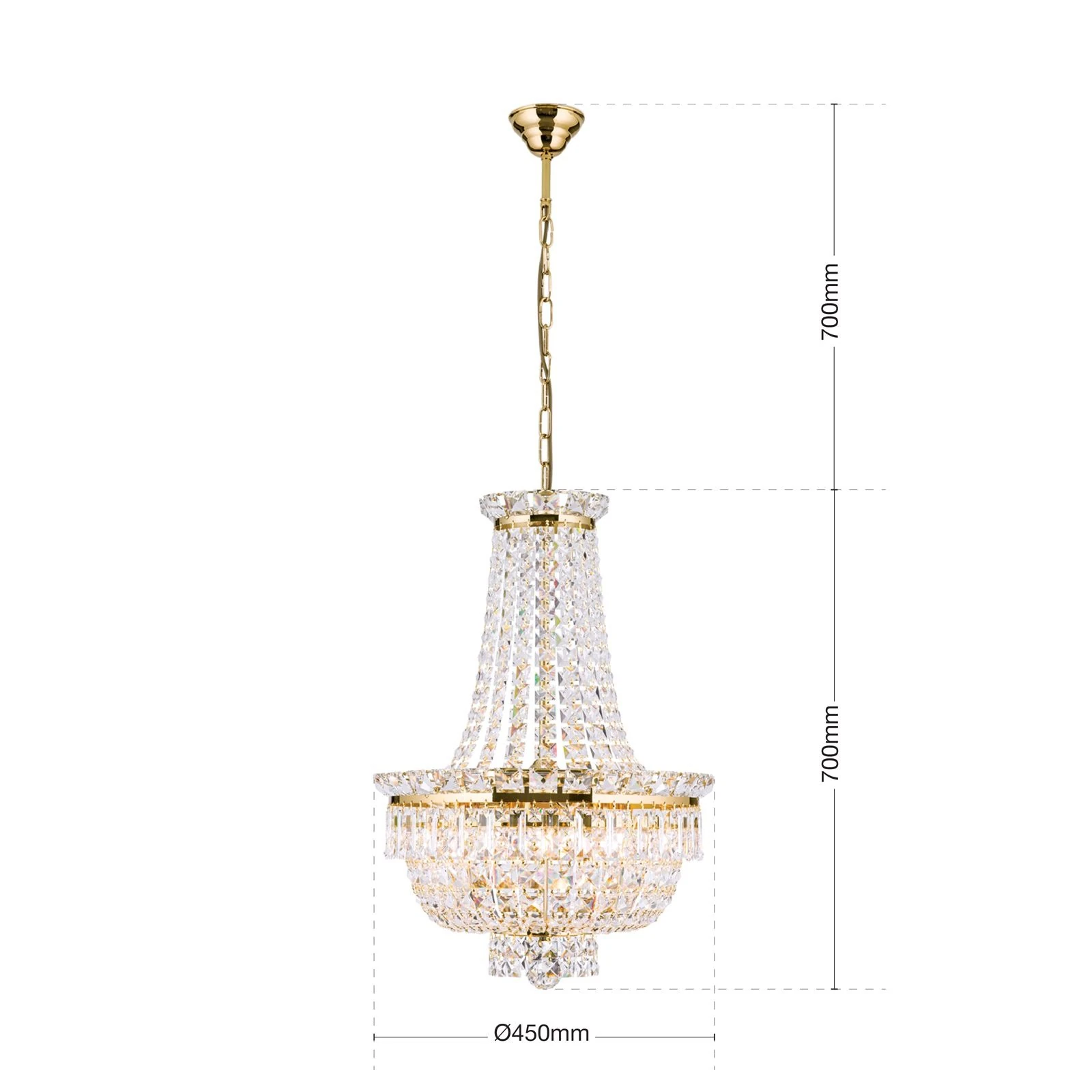 Luster Ambassador, sa 9 izvora svetla, pozlaćen 24-karatnim zlatom - 7