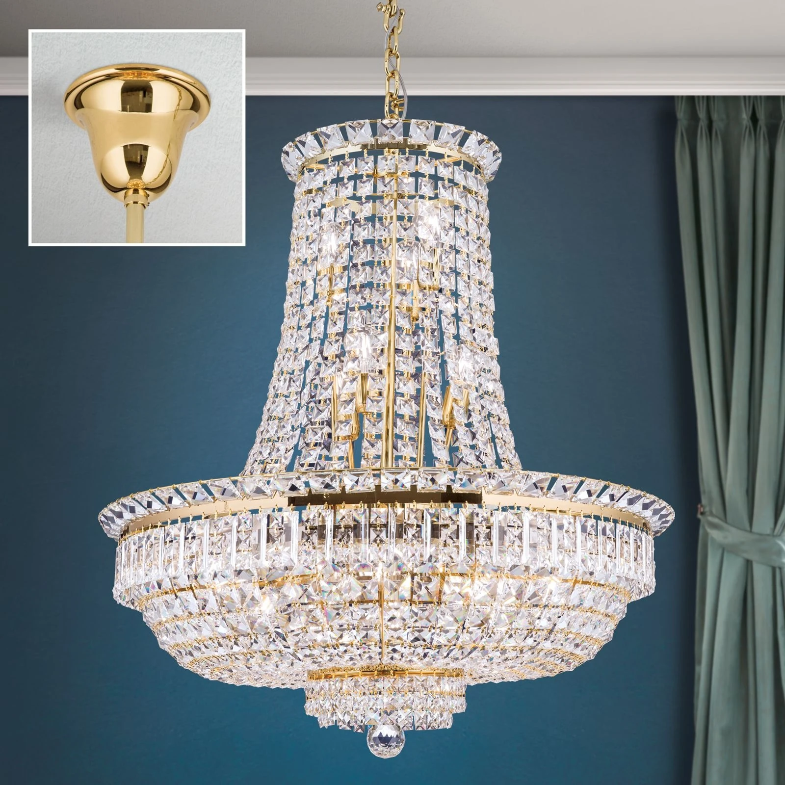 Luster Ambassador, sa 21 izvora svetla, pozlaćen 24-karatnim zlatom - 2