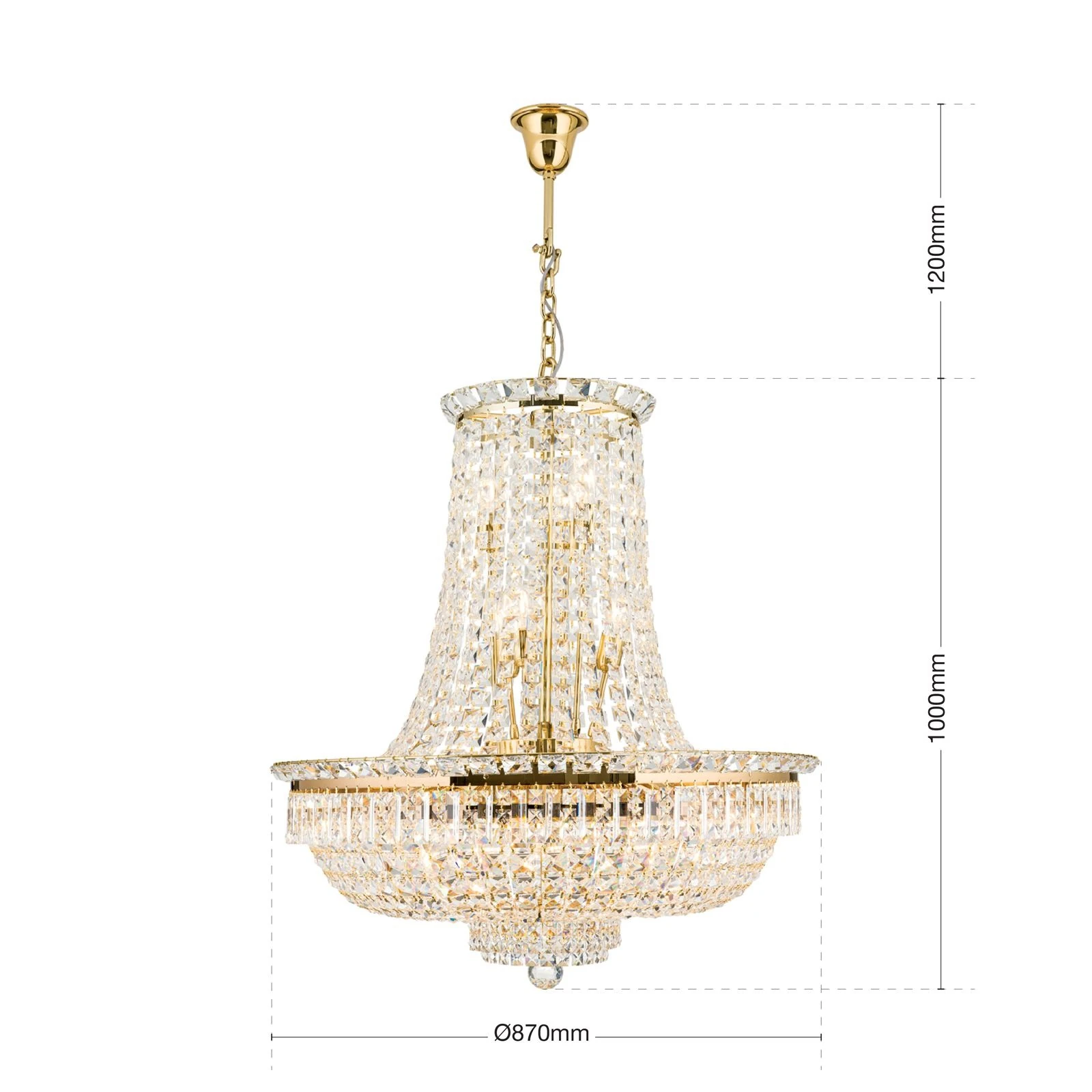 Luster Ambassador, sa 21 izvora svetla, pozlaćen 24-karatnim zlatom - 7