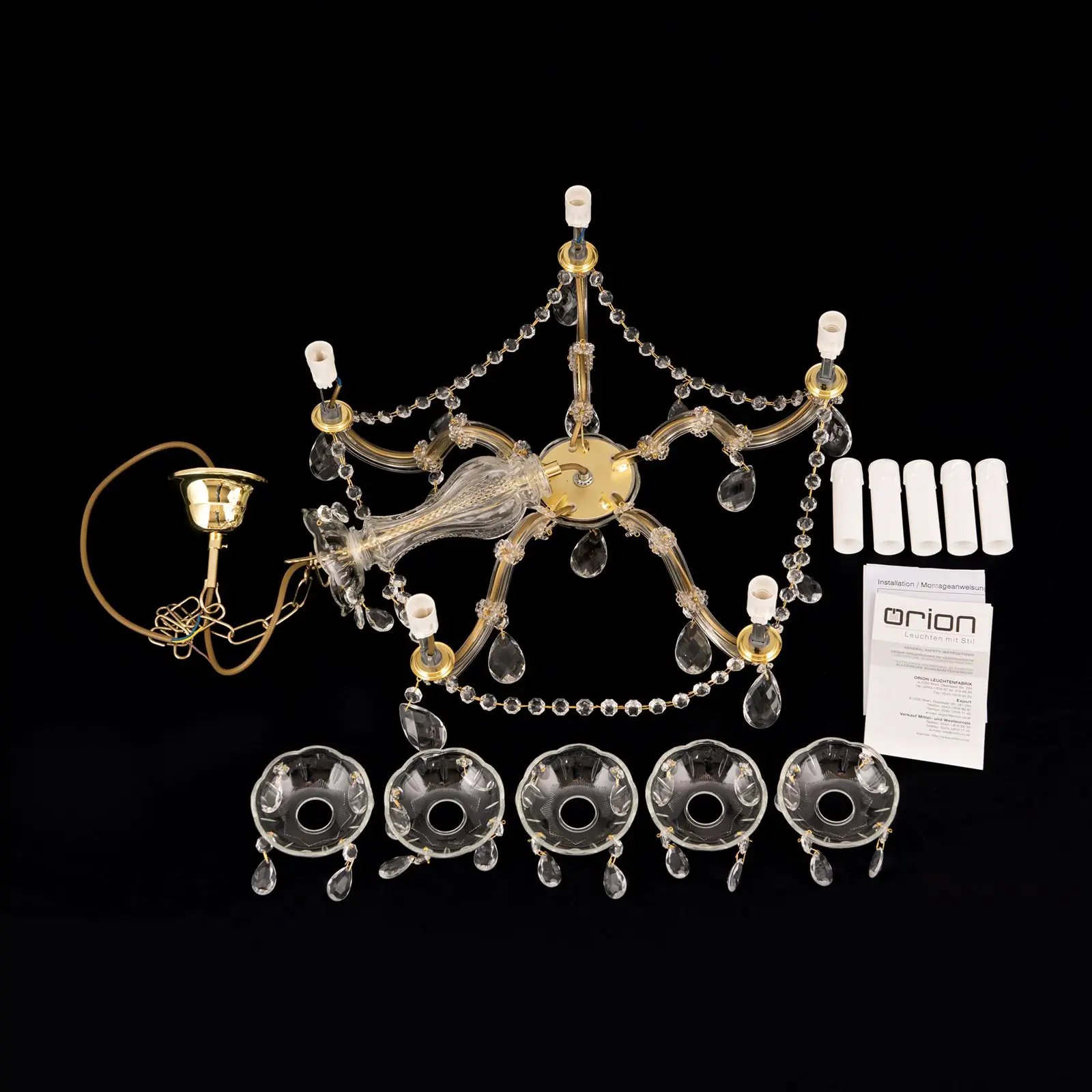 Luster MARIE CLAIRE, 5 izvora svetla, zlatni - 8