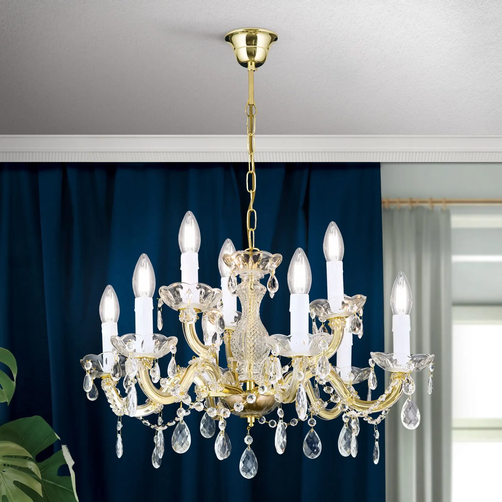 Luster MARIE CLAIRE, 9 izvora svetla, zlatni - 1