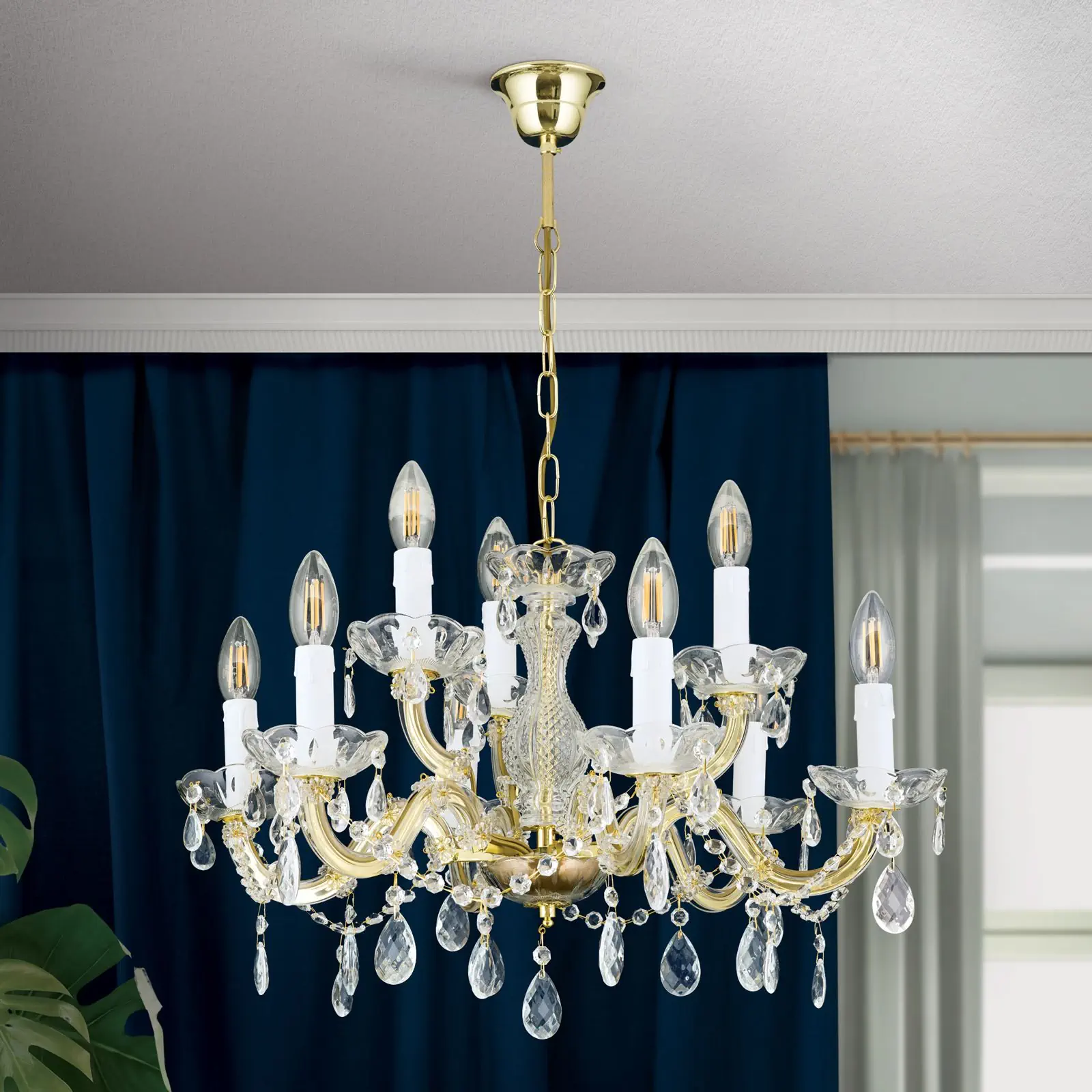 Luster MARIE CLAIRE, 9 izvora svetla, zlatni - 3